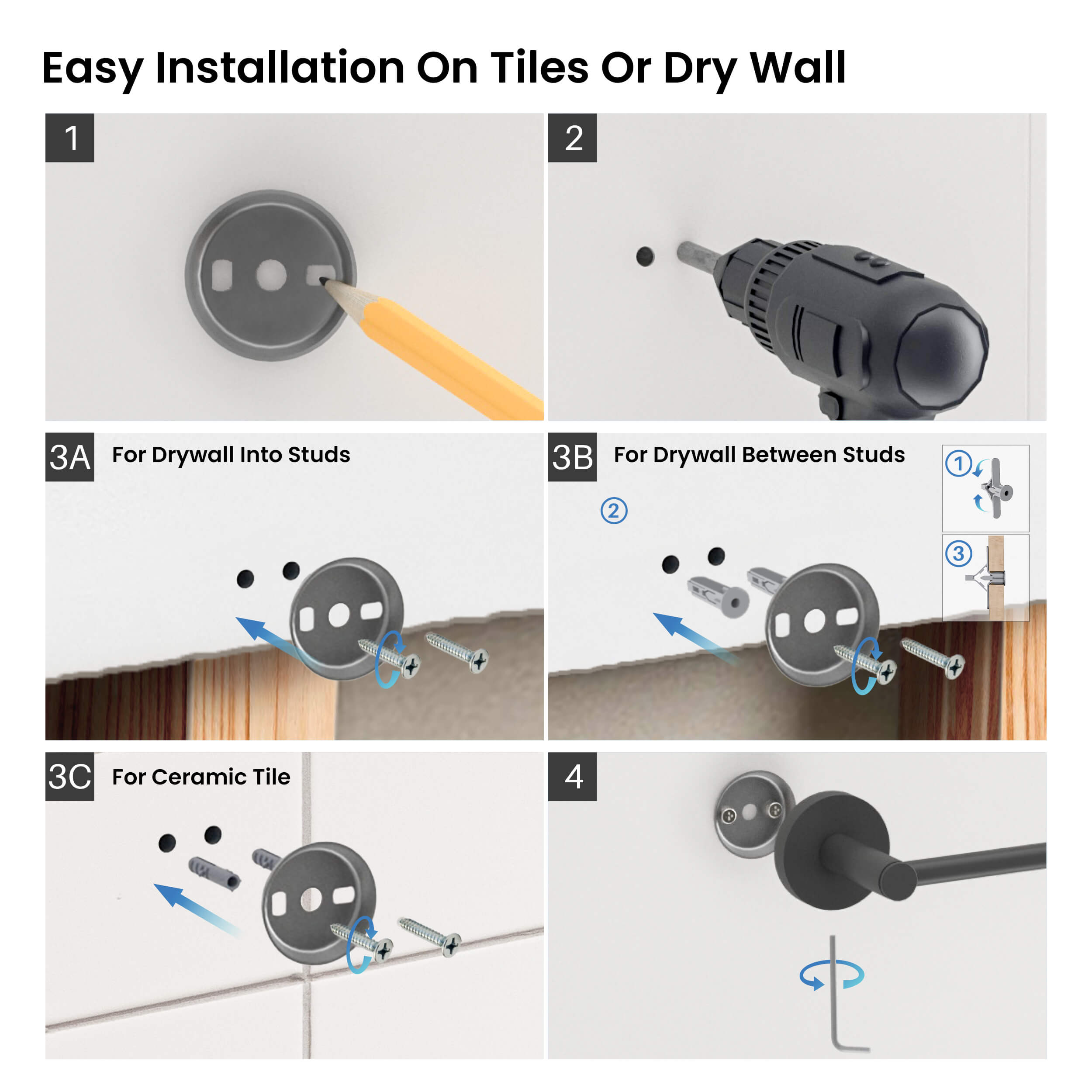 Halo 5-Piece Bathroom Hardware Set - C-CBA14-5-2