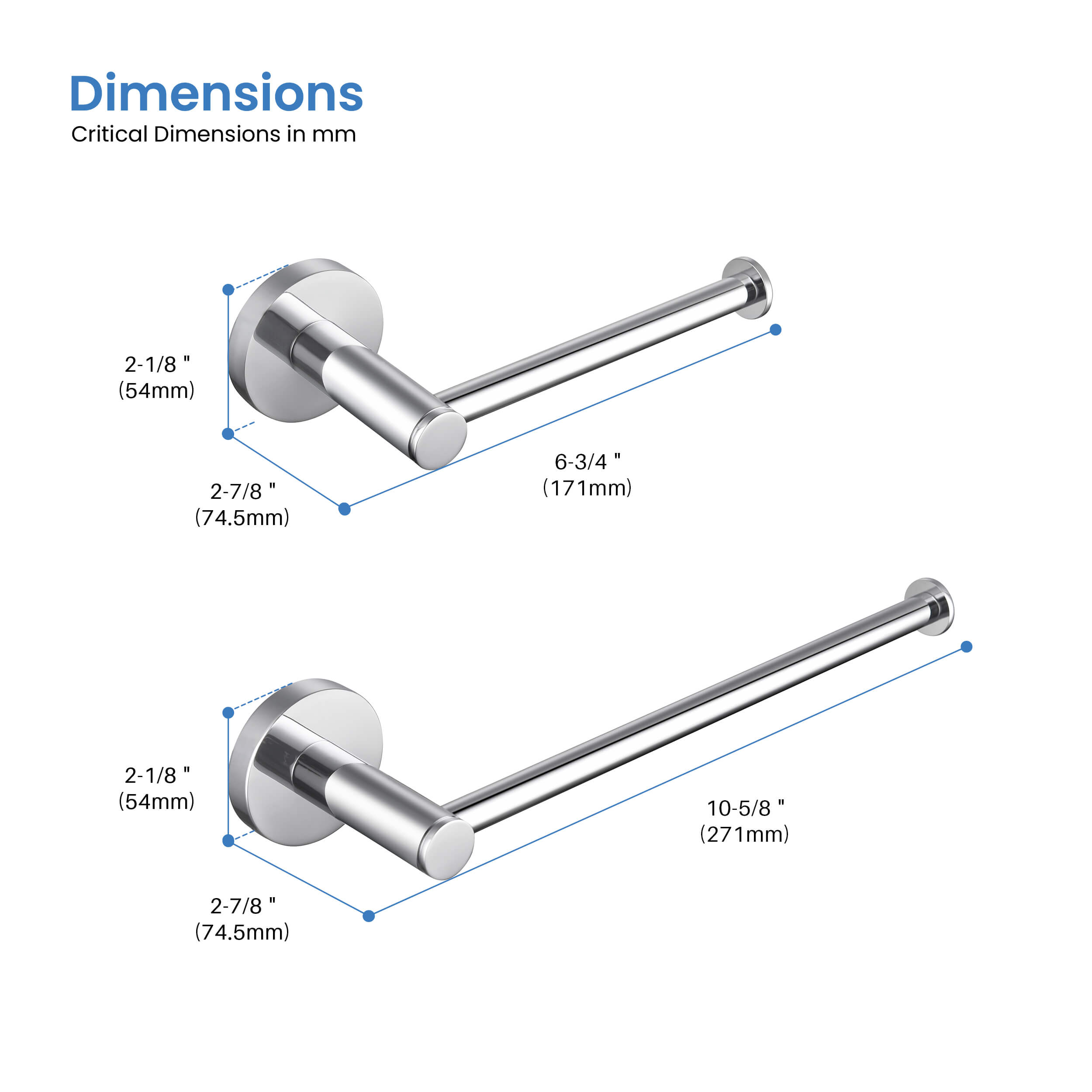 Halo 2-Piece Bathroom Hardware Set - C-CBA14-2-1