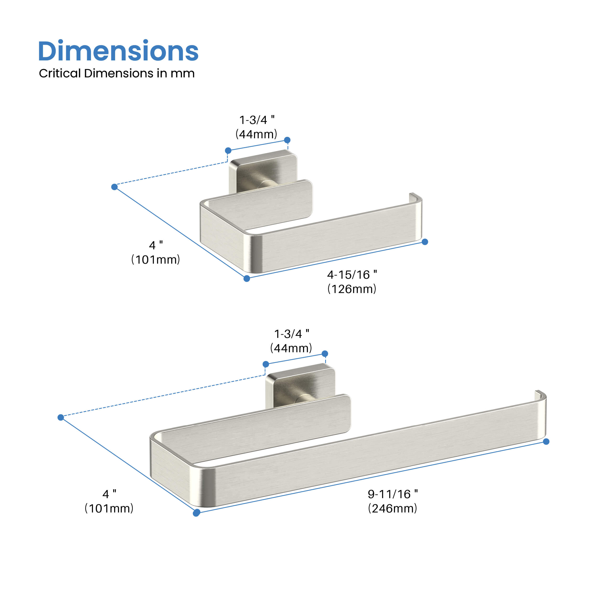 Fusion 2-Piece Bathroom Hardware Set - C-CBA16-2-1