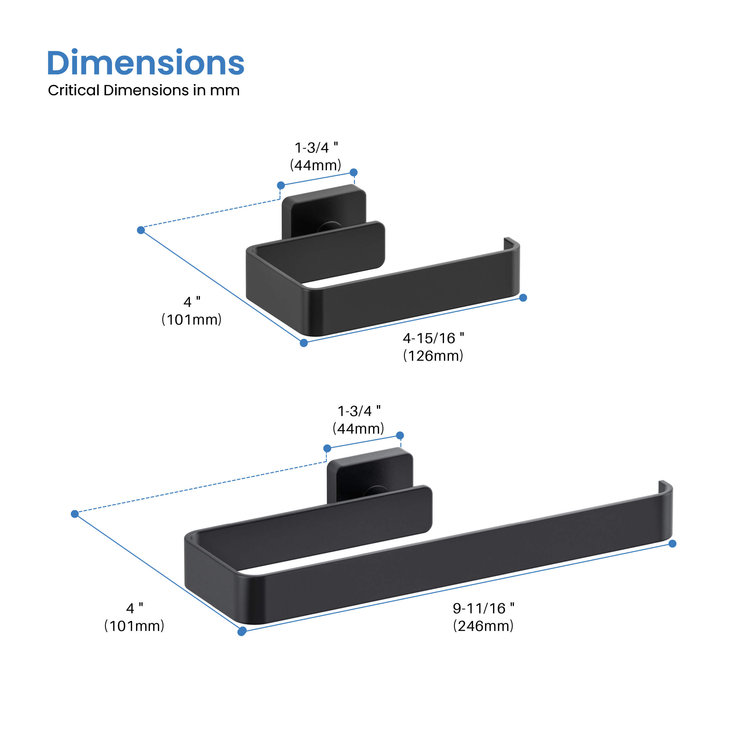 Fusion 2-Piece Bathroom Hardware Set - C-CBA16-2-1