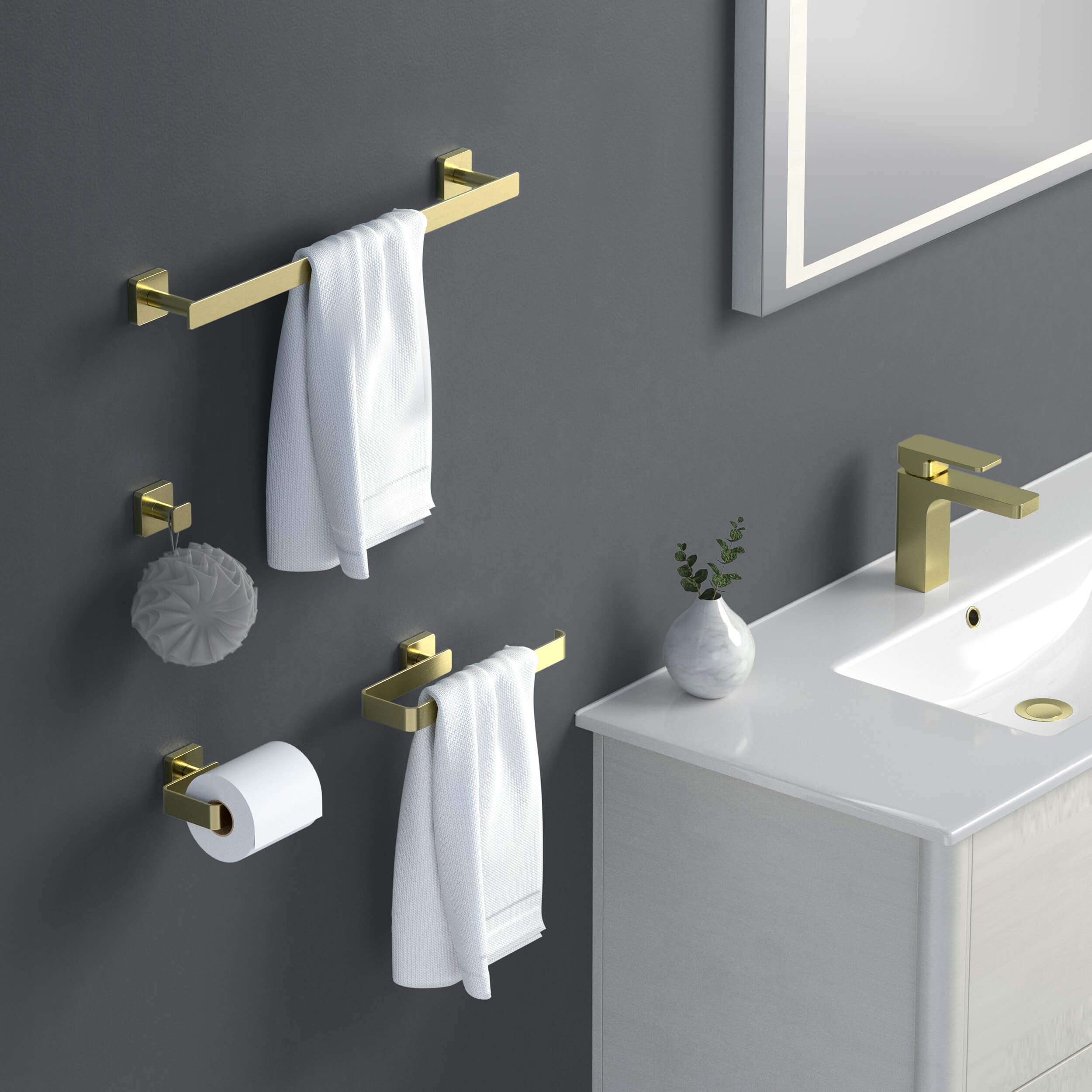 Fusion 4-Piece Bathroom Hardware Set - C-CBA16-4-2