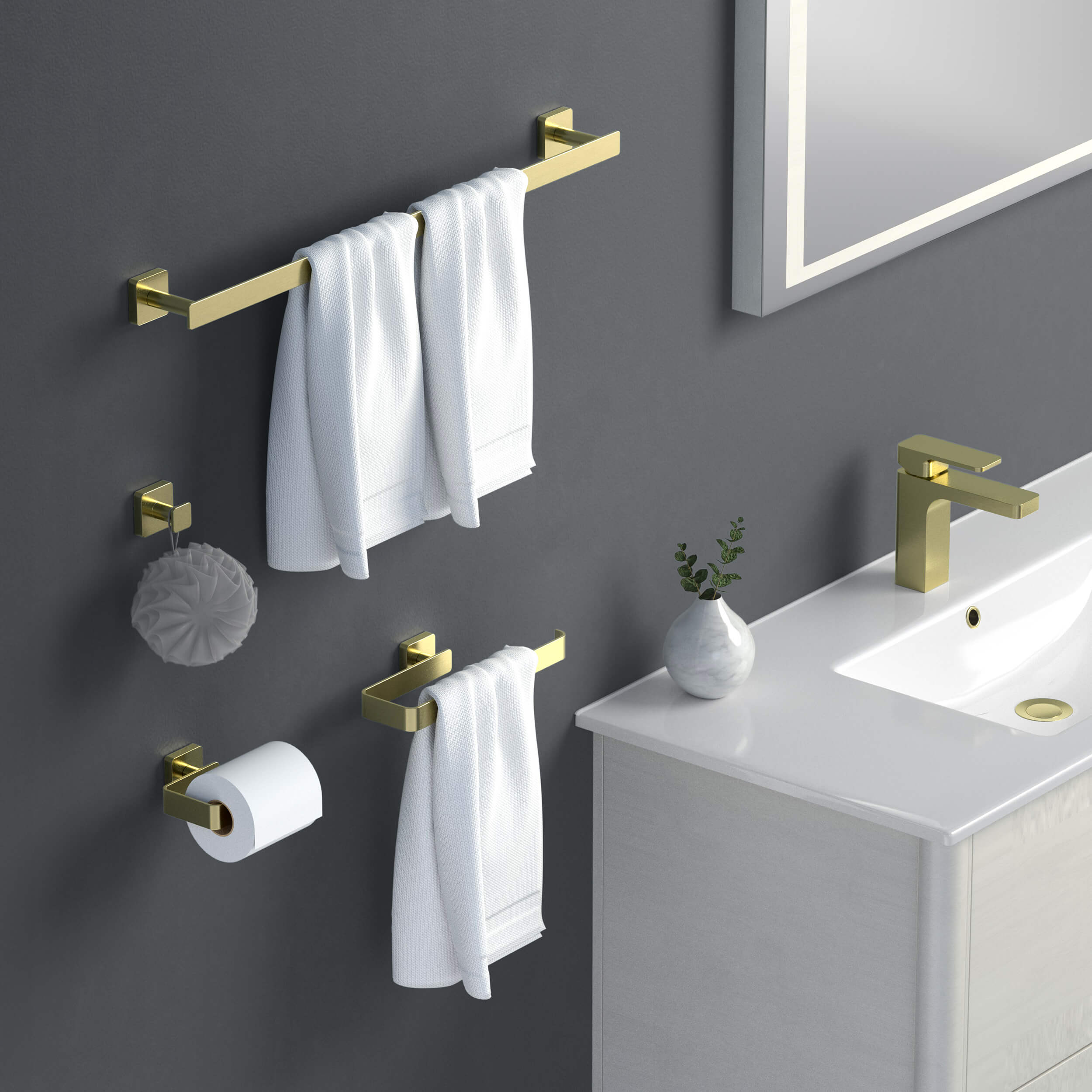 Fusion 4-Piece Bathroom Hardware Set - C-CBA16-4