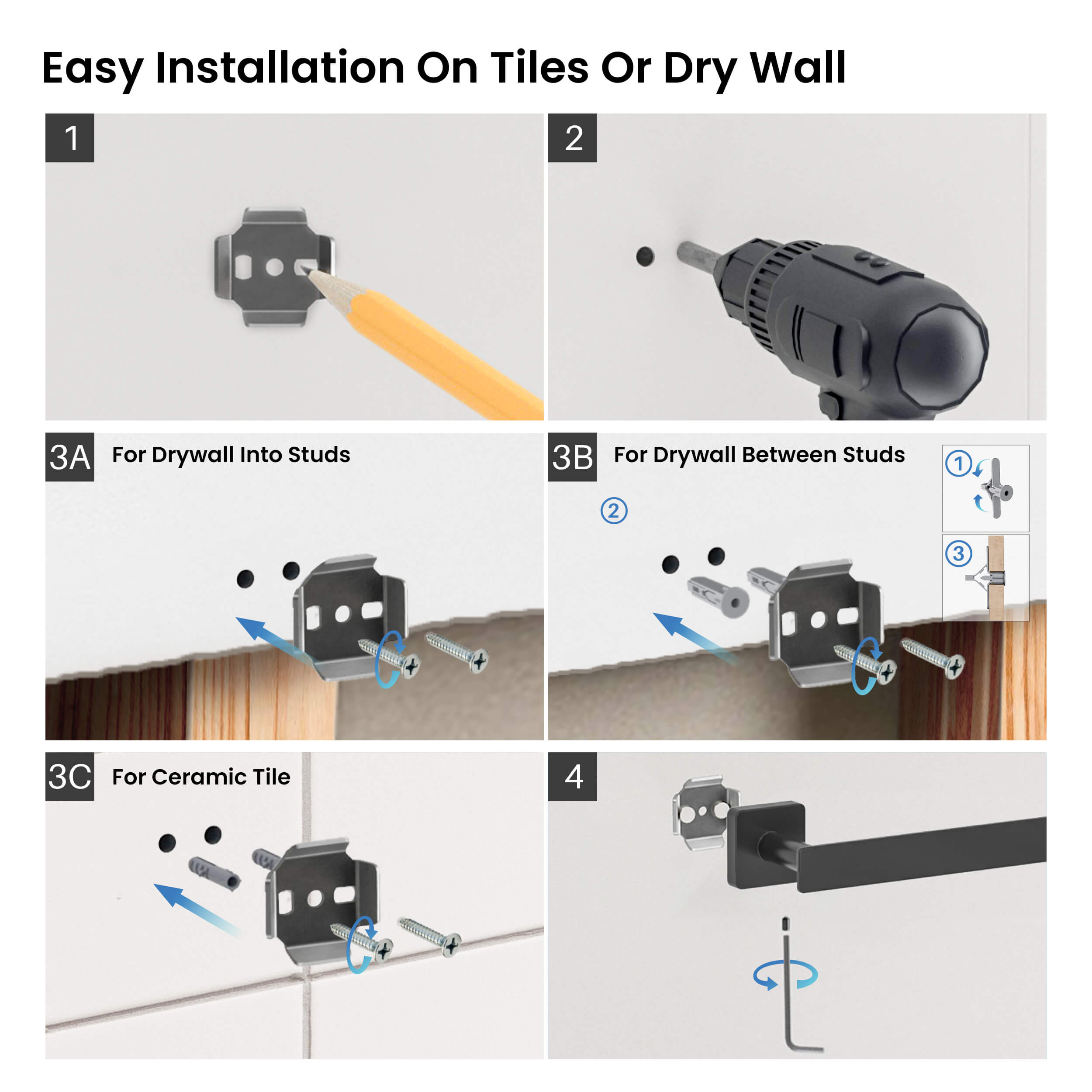 Fusion 4-Piece Bathroom Hardware Set - C-CBA16-4