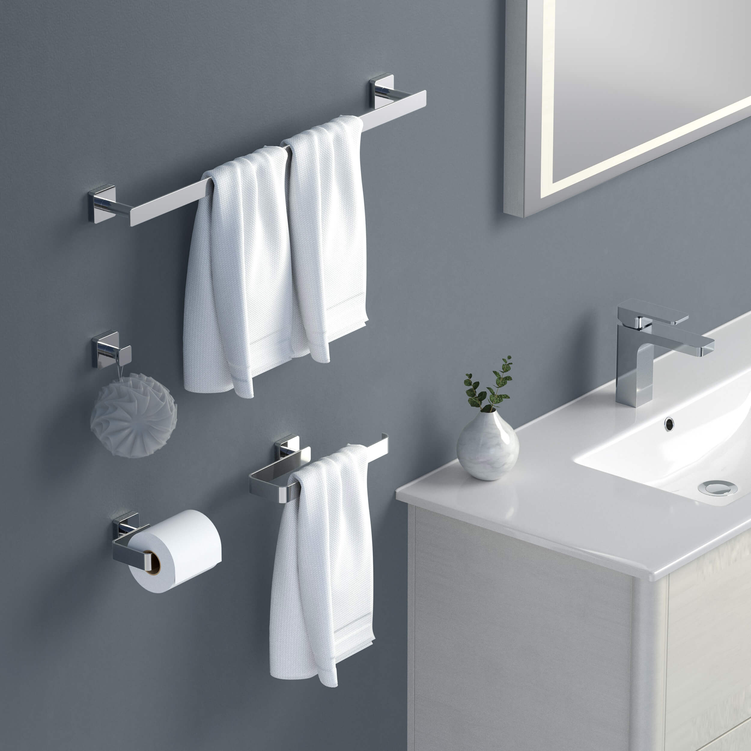 Fusion 4-Piece Bathroom Hardware Set - C-CBA16-4