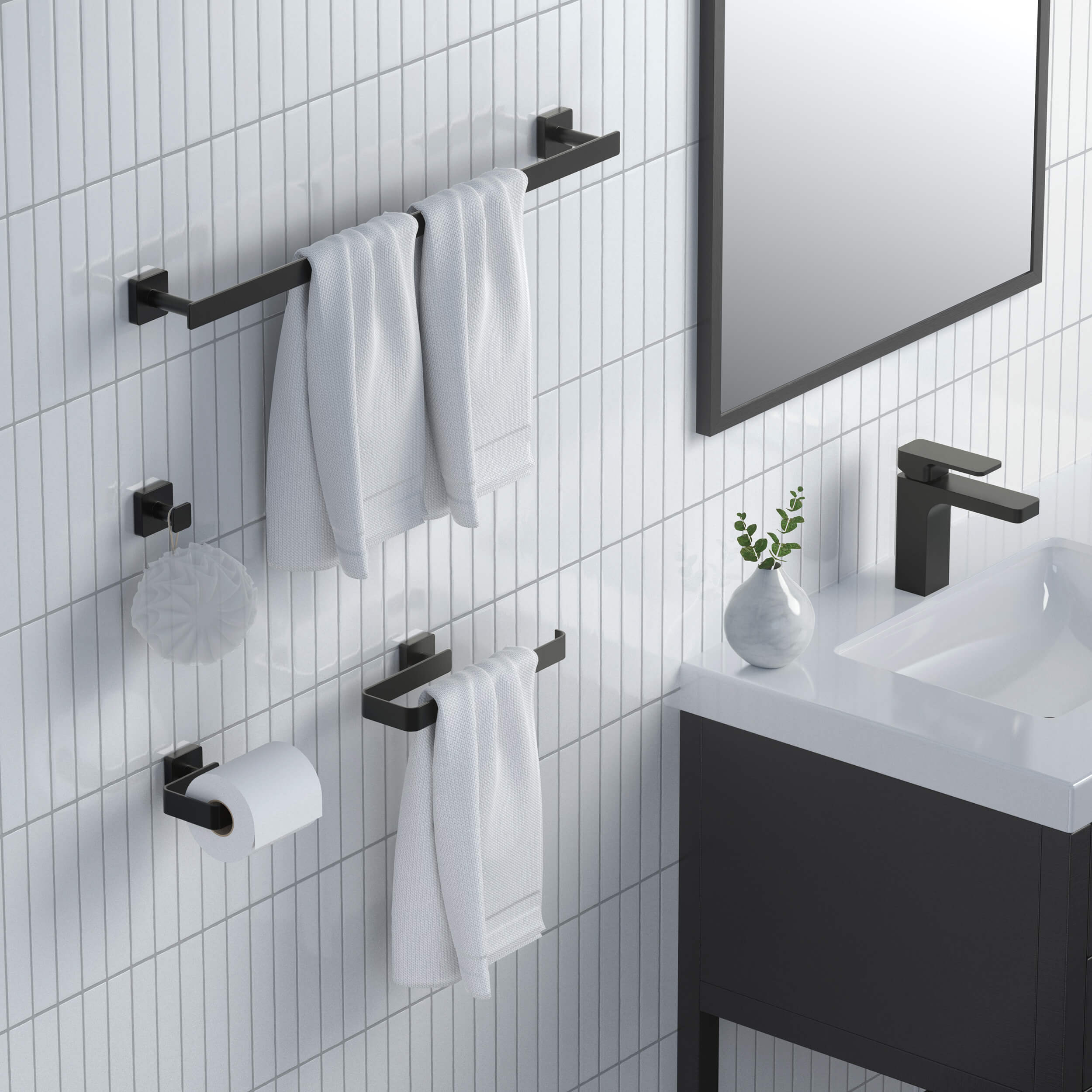 Fusion 4-Piece Bathroom Hardware Set - C-CBA16-4