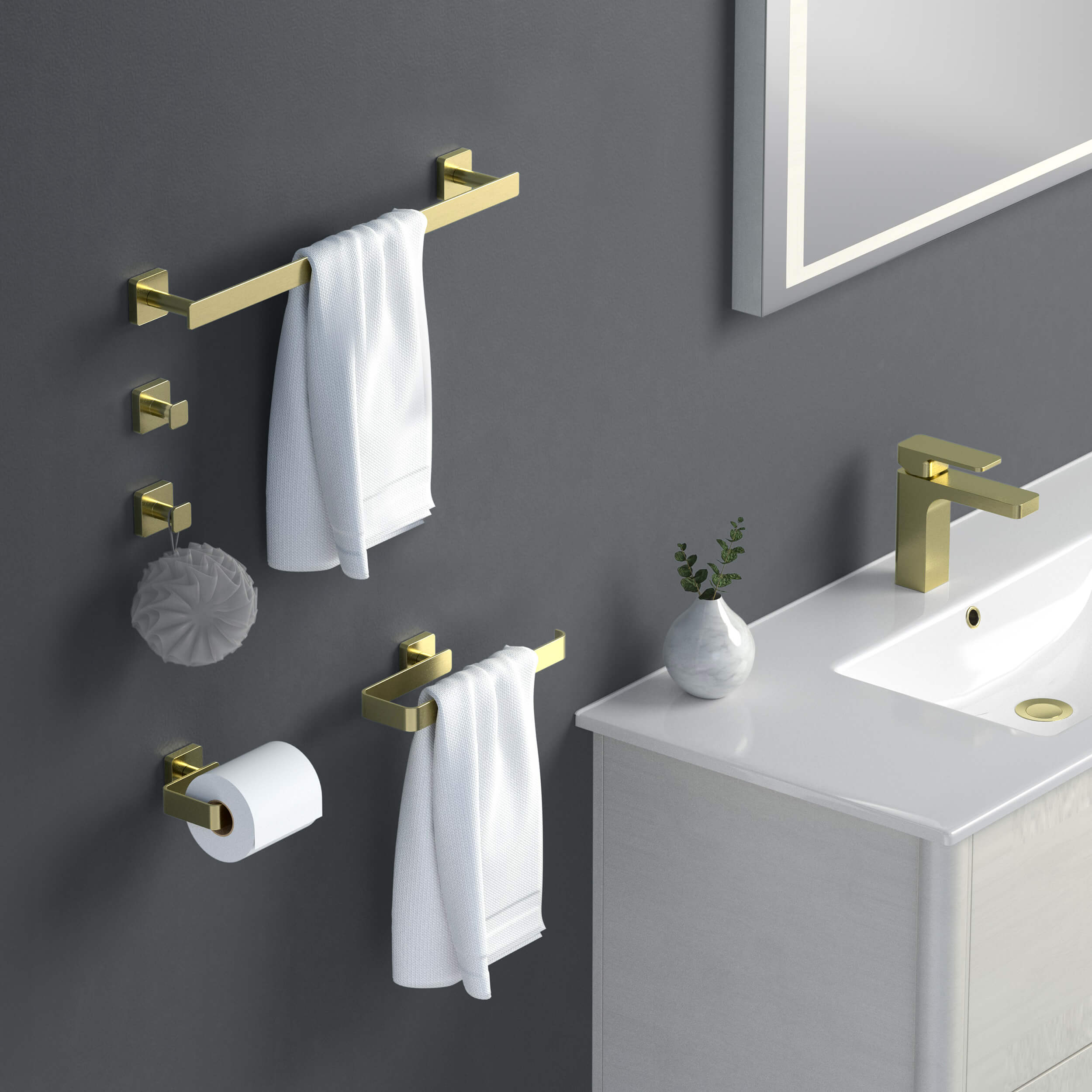 Fusion 5-Piece Bathroom Hardware Set - C-CBA16-5-1