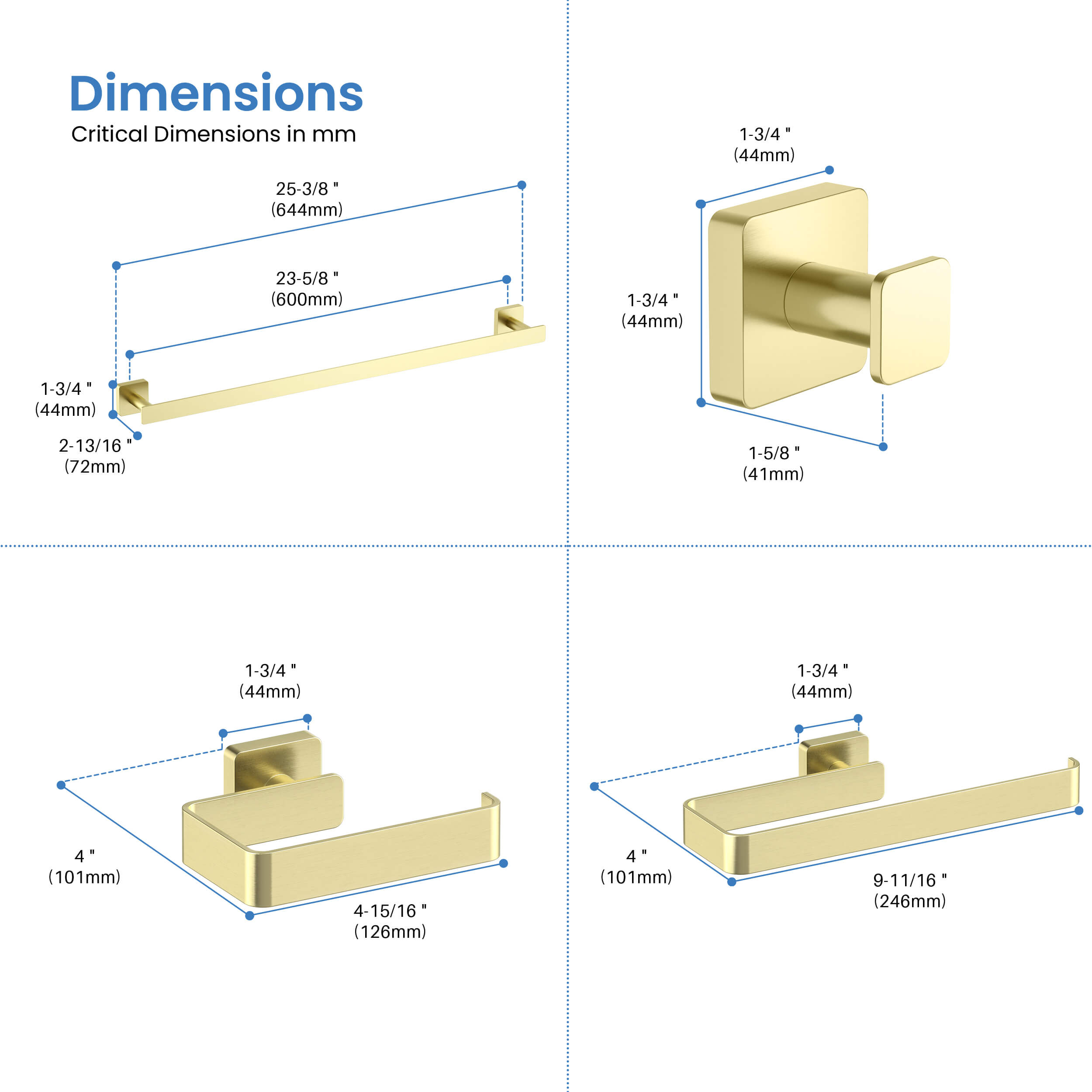 Fusion 5-Piece Bathroom Hardware Set - C-CBA16-5