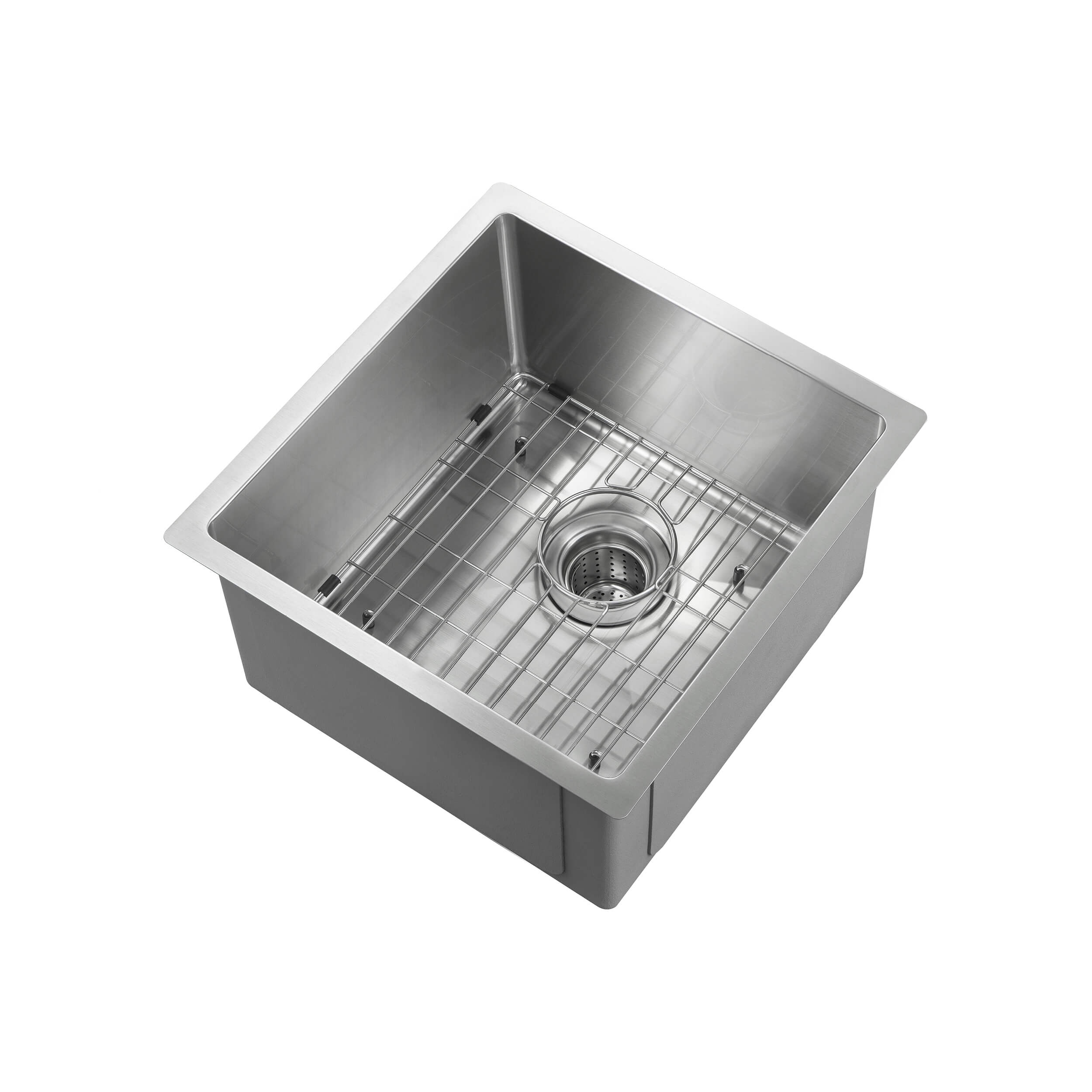 16" Handcrafted Undermount Single Bowl 16 gauge Stainless Steel Kitchen Sink - C1-16S