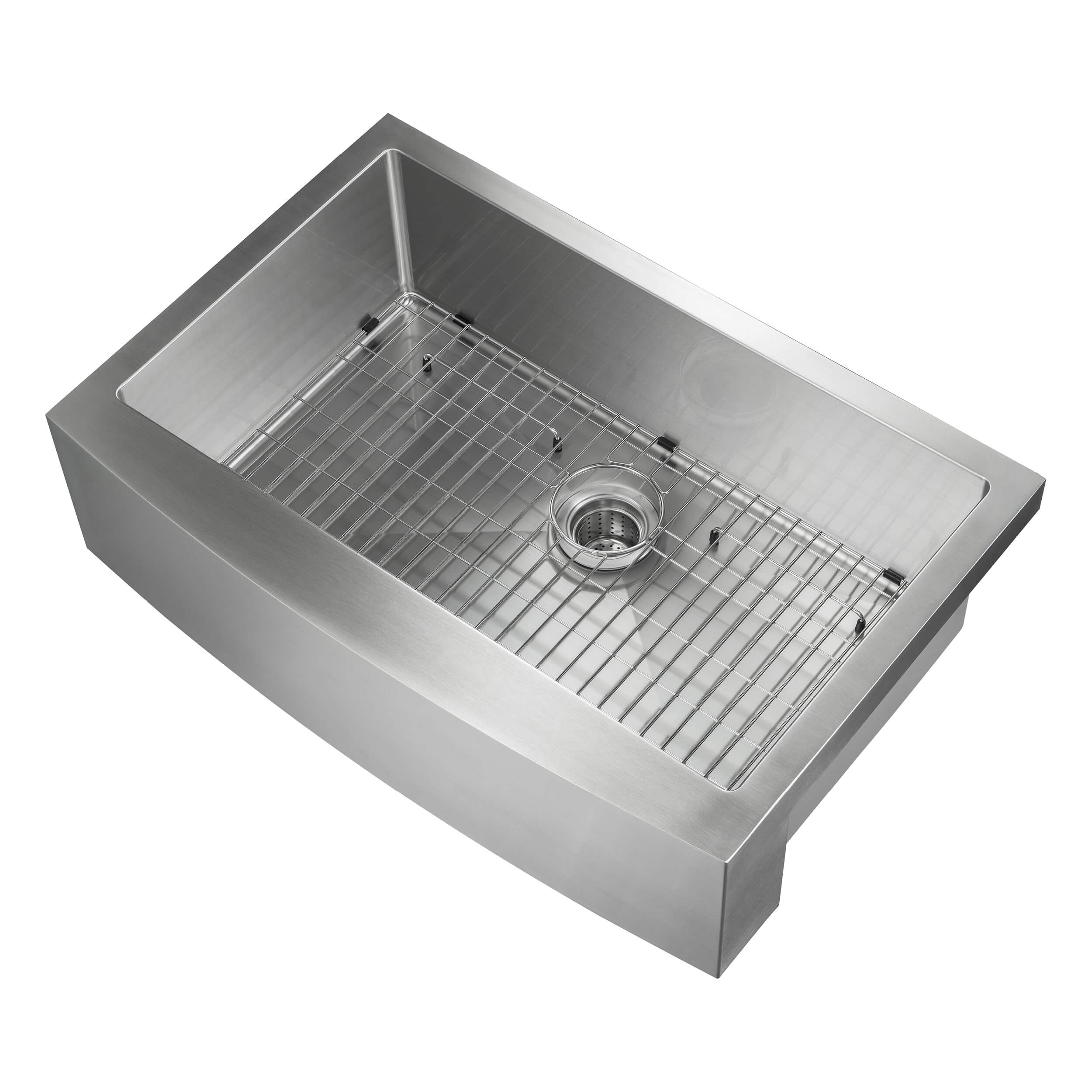 33" Handcrafted Farmhouse Apron Single Bowl Stainless Steel Kitchen Sink - C1-33SF