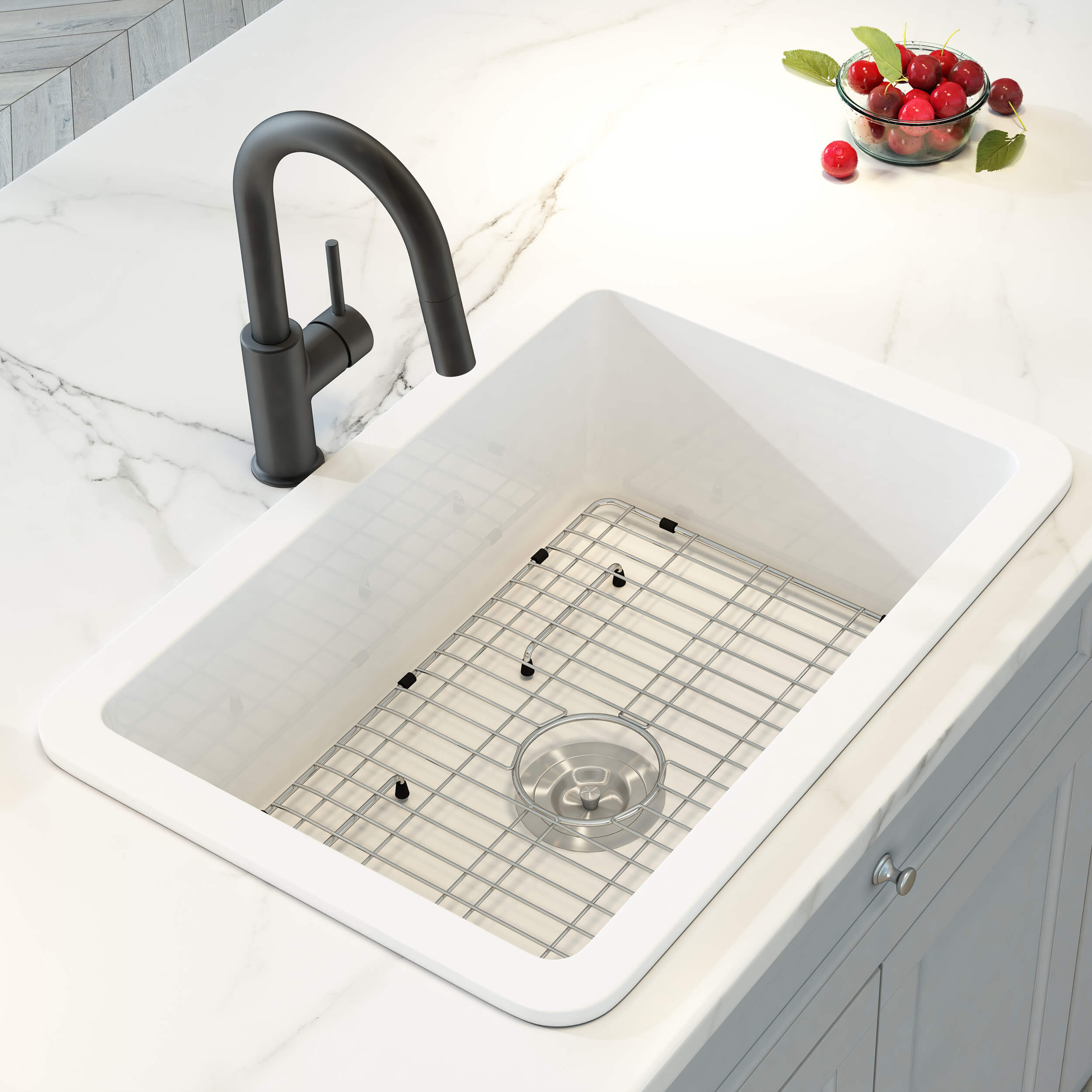 Nova 30" Fireclay Single Bowl Kitchen Undermount Sink - C2-30S