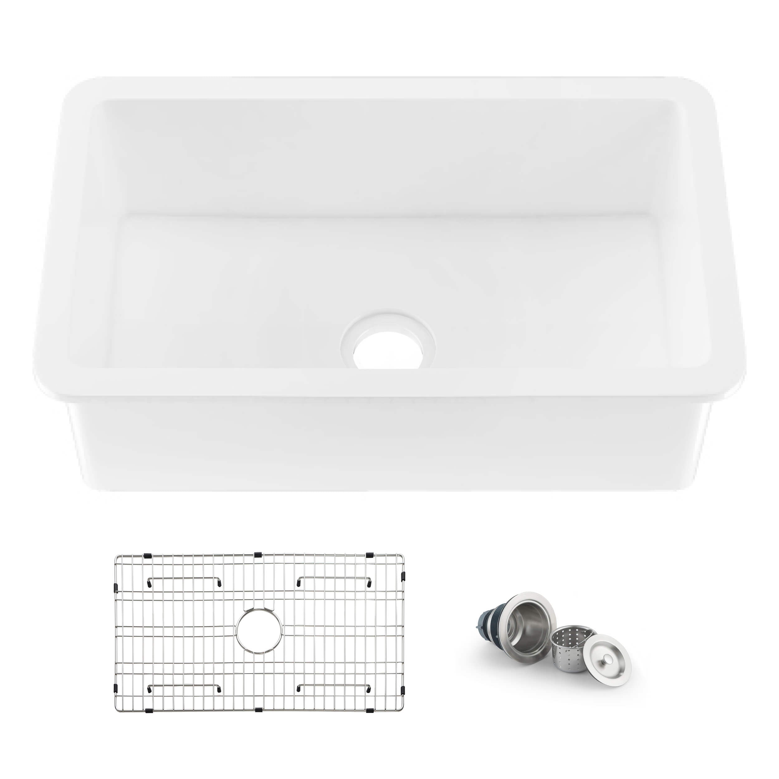 Nova 32" Single Bowl Undermount Fireclay Kitchen Sink - C2-32S