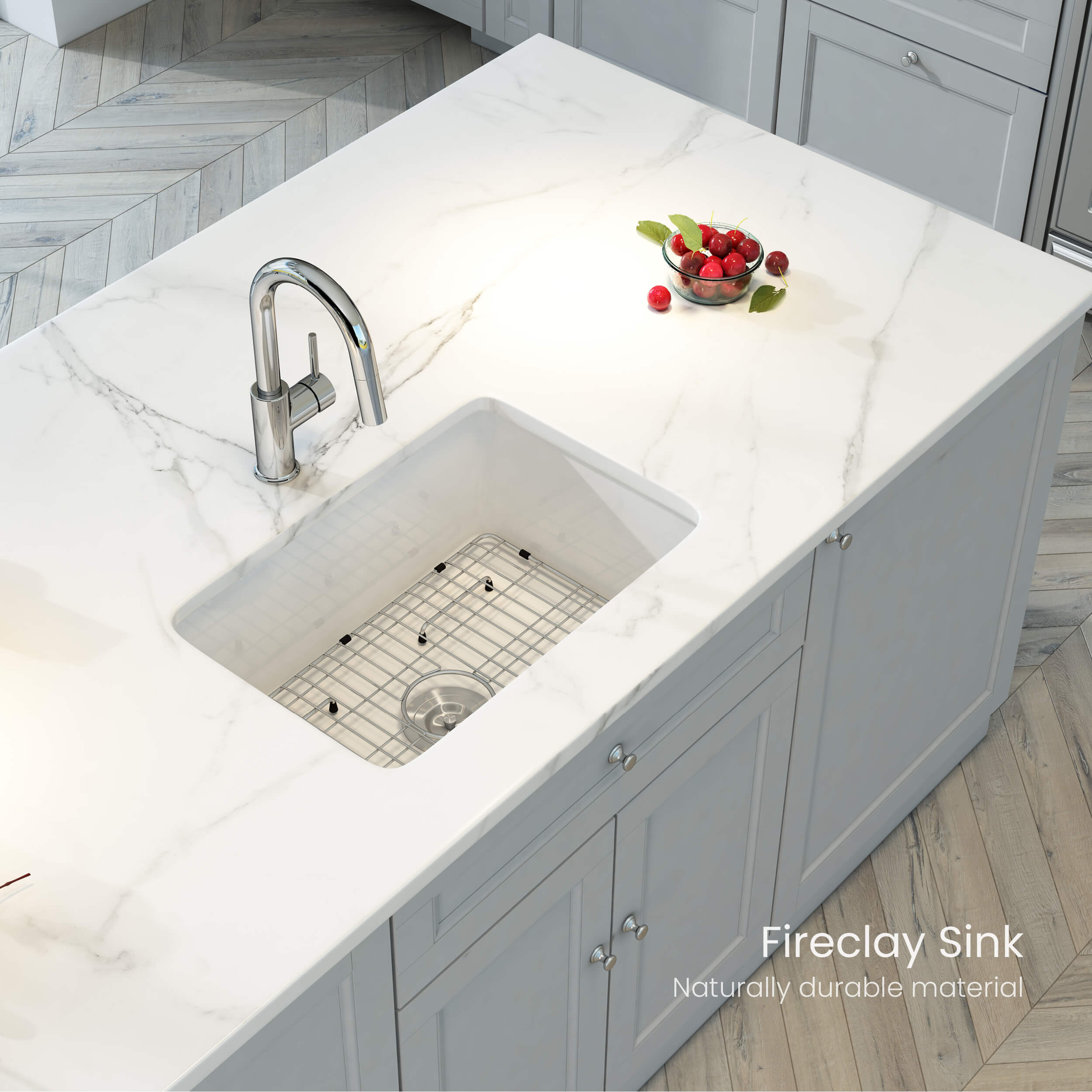 Nova 32" Single Bowl Undermount Fireclay Kitchen Sink - C2-32S