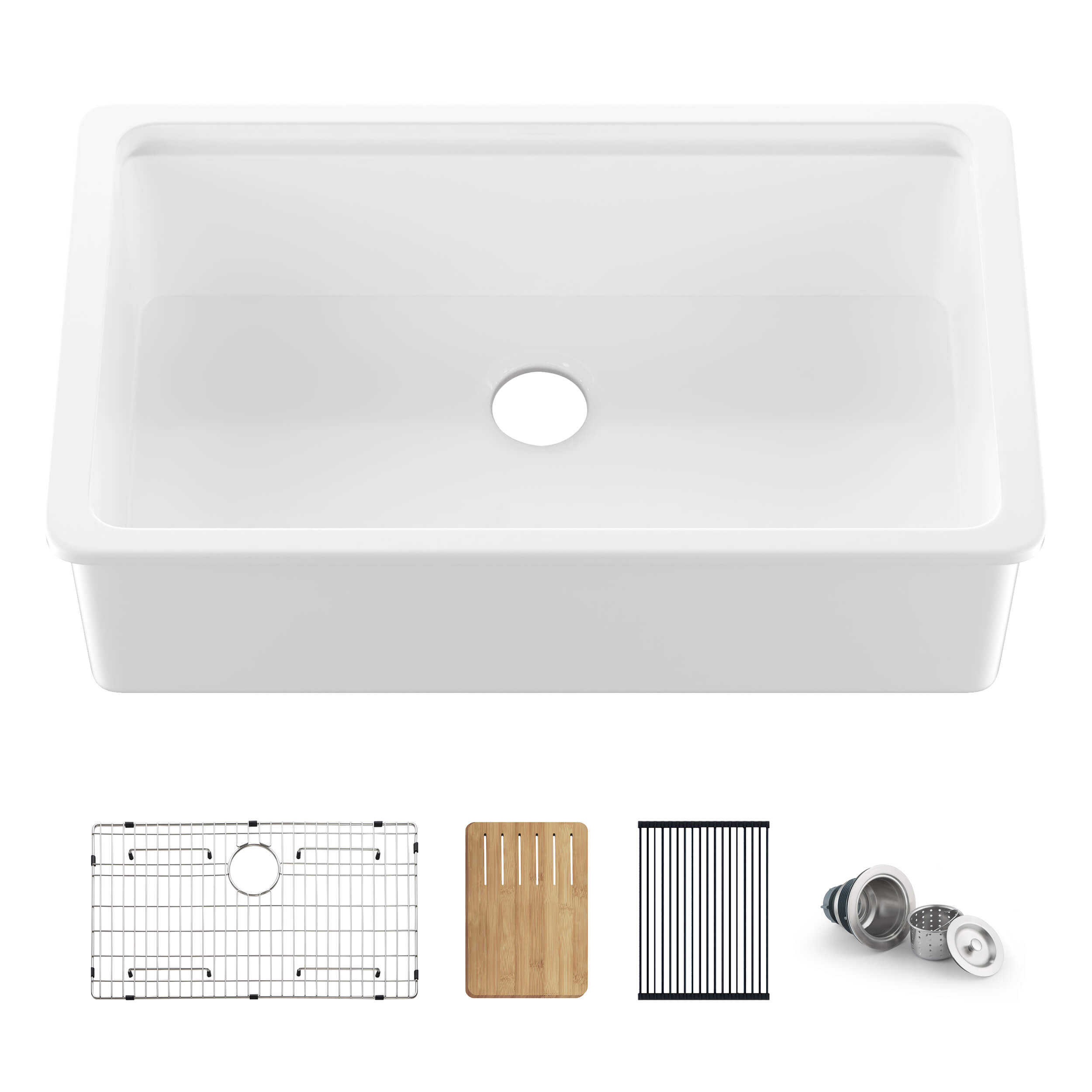 33" Fireclay Undermount  Workstation Sink - C2-33ST