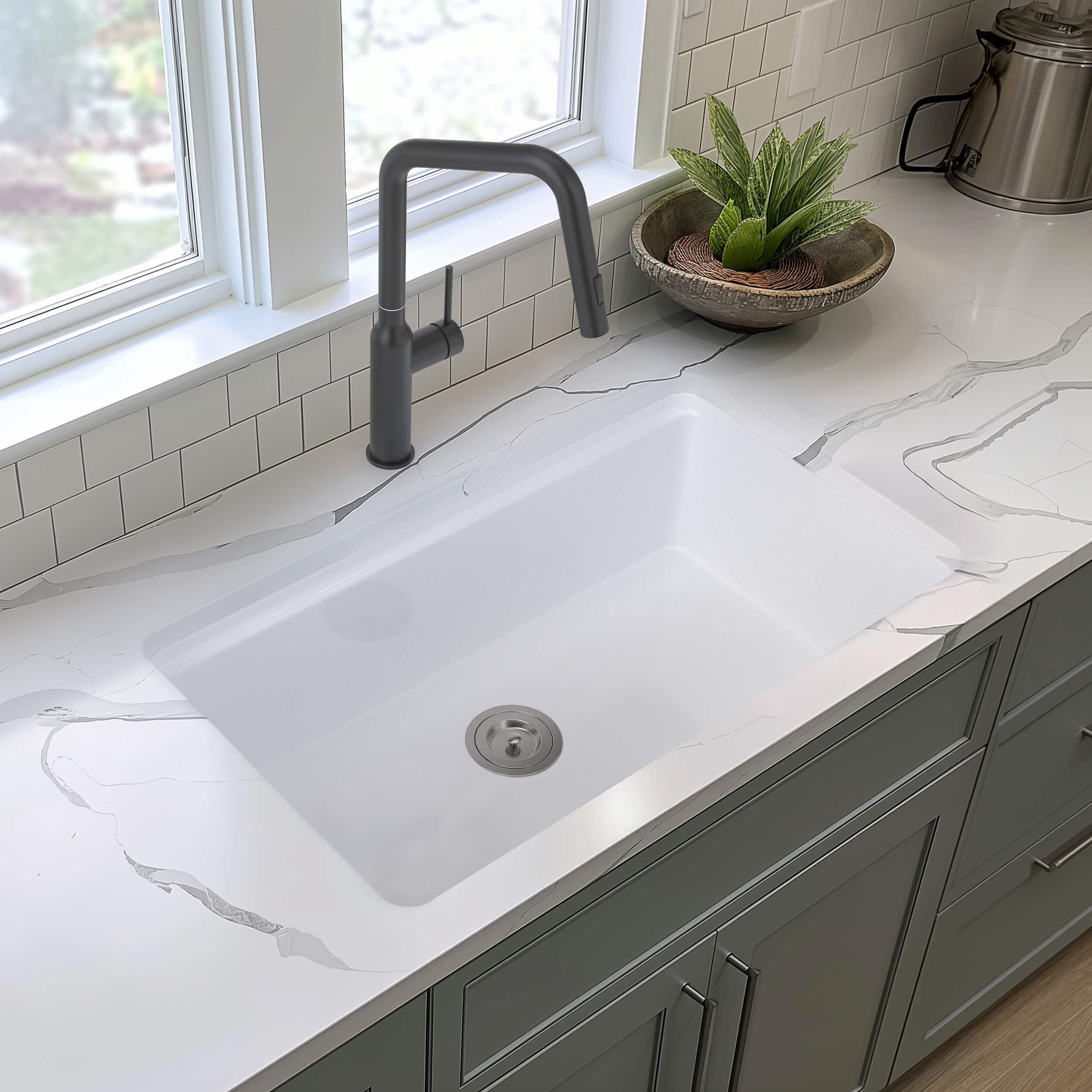 33" Fireclay Undermount  Workstation Sink - C2-33ST