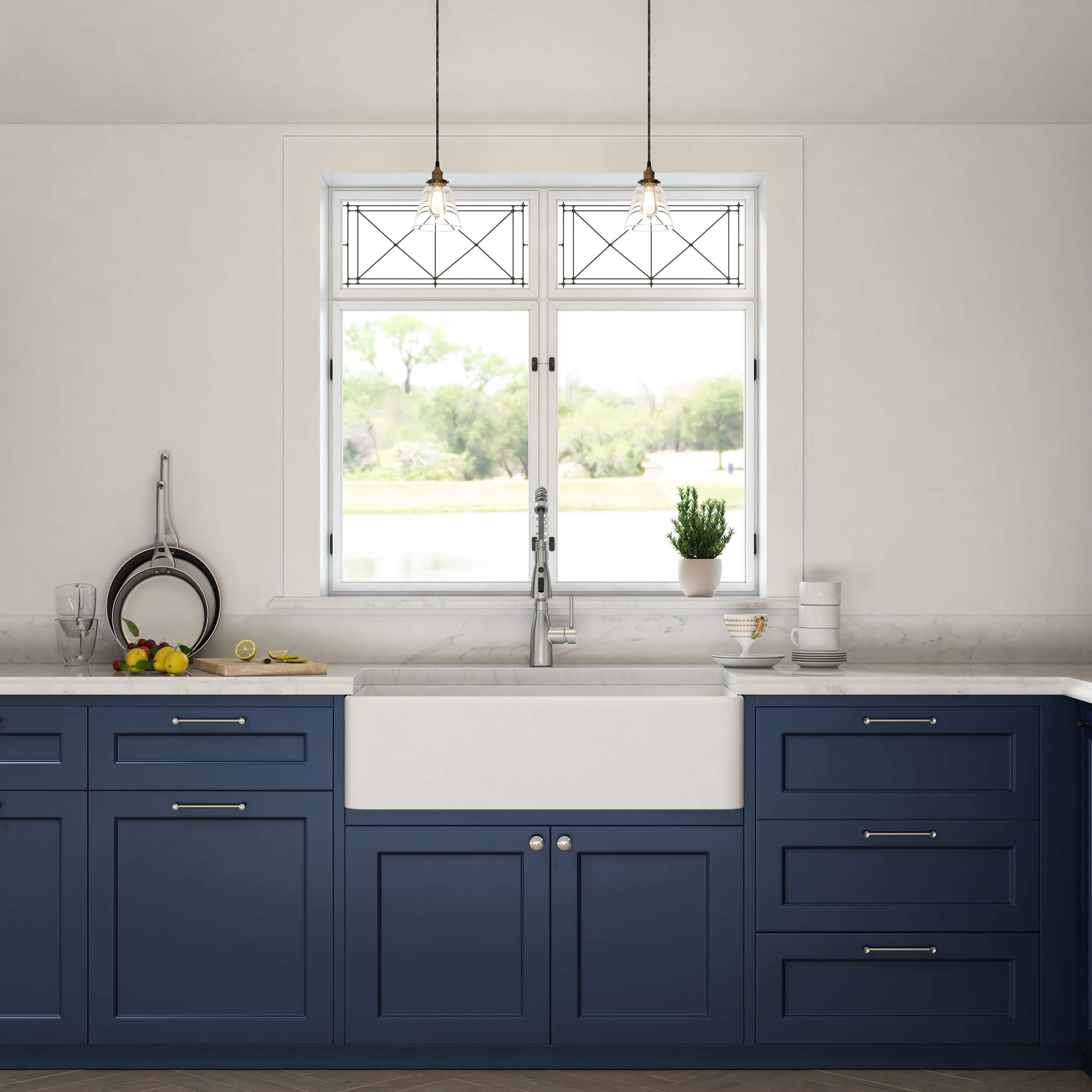 Nova 36" Fireclay Single Bowl Kitchen Farmhouse Sink - C2-36SF