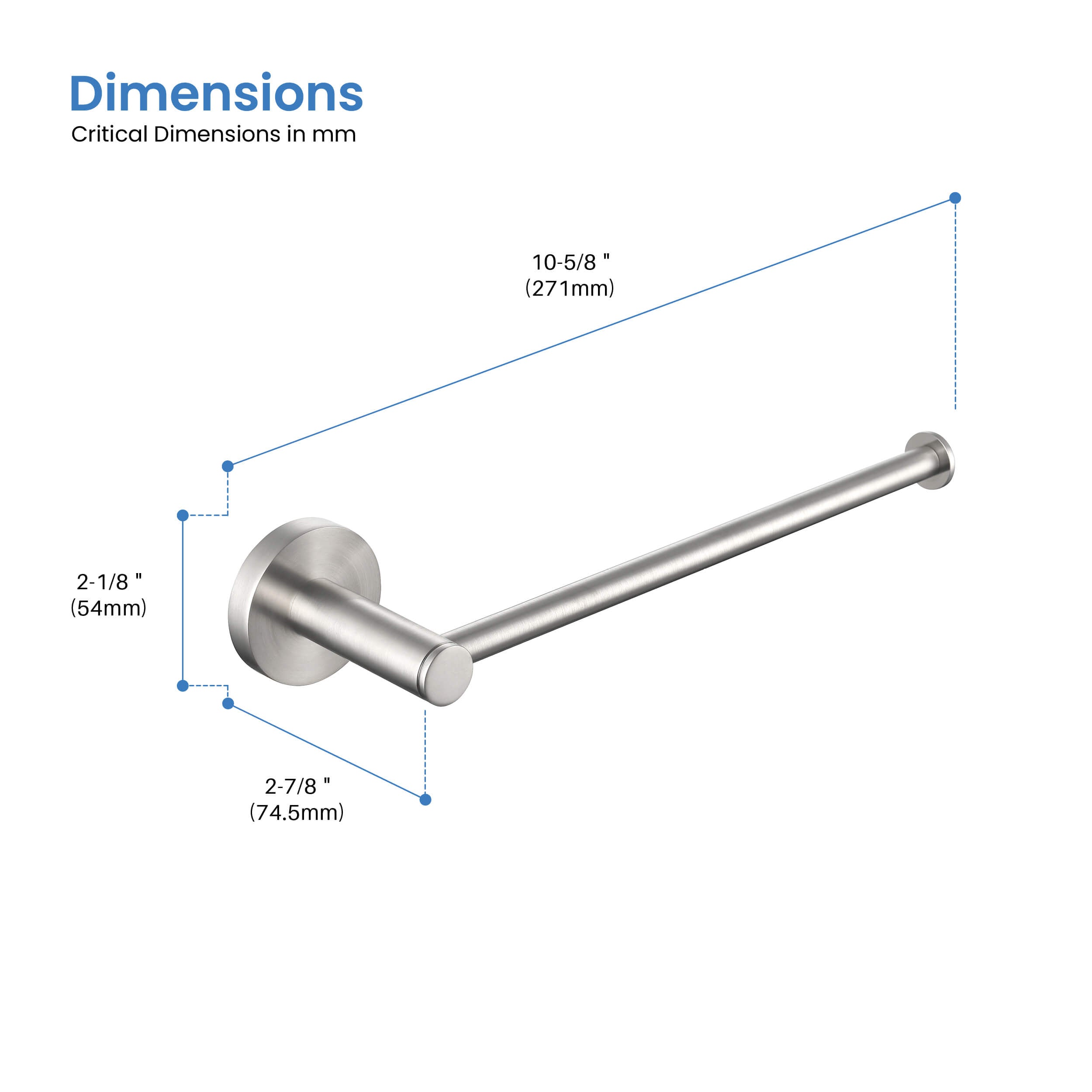 Halo 10 inch Bathroom Towel Holder - CBA-1403