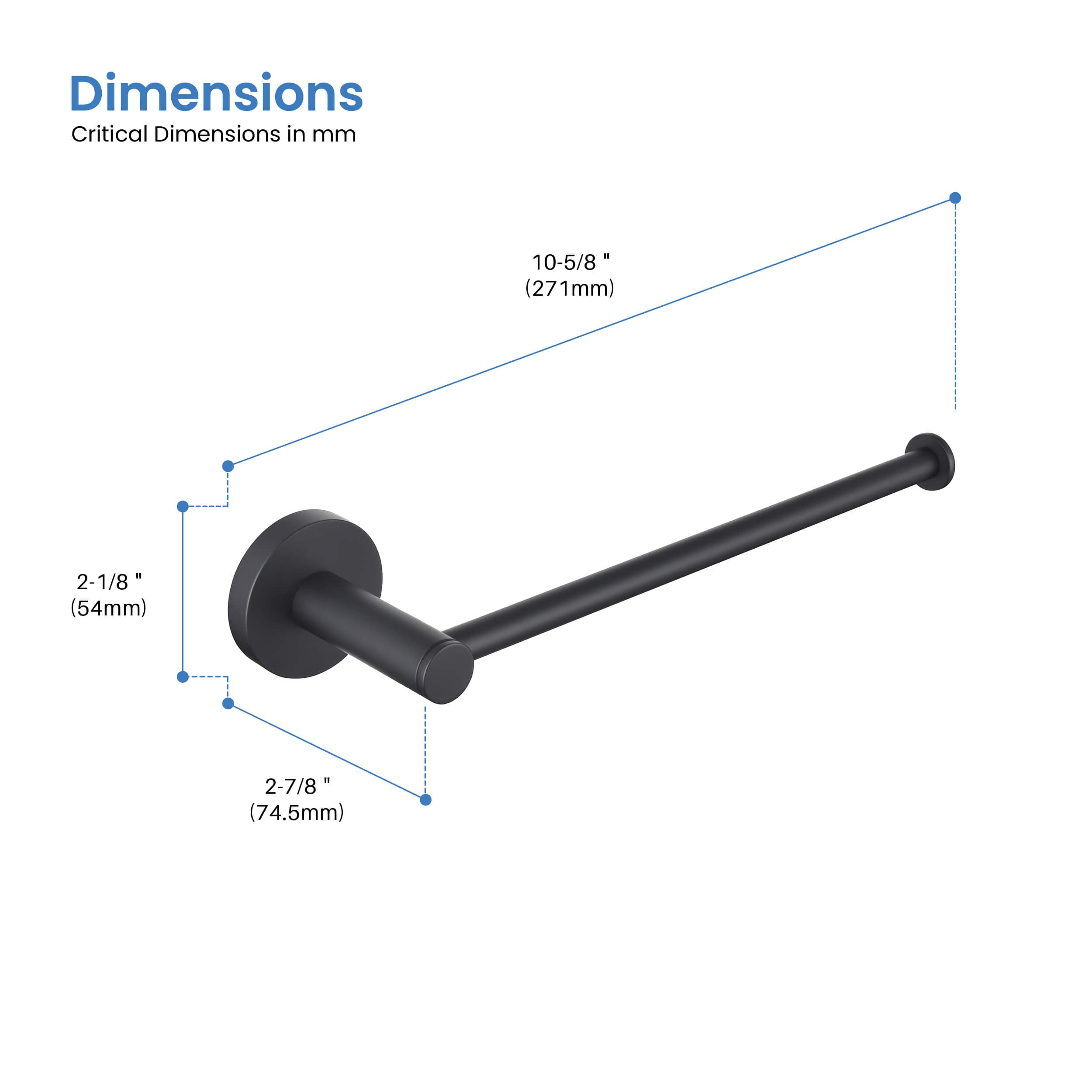 Halo 10 inch Bathroom Towel Holder - CBA-1403