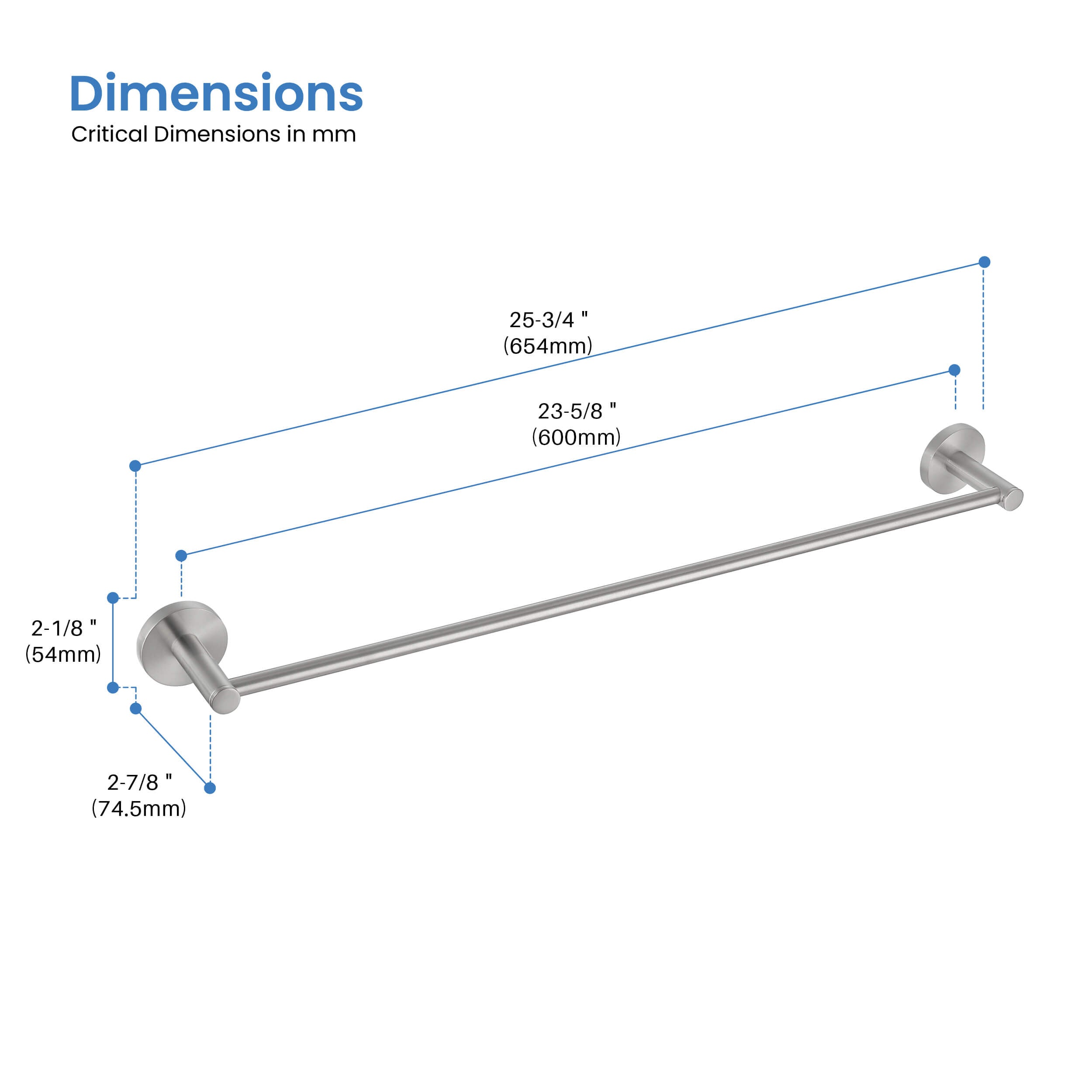 Halo 24 inch Bathroom Towel Bar - CBA-1404