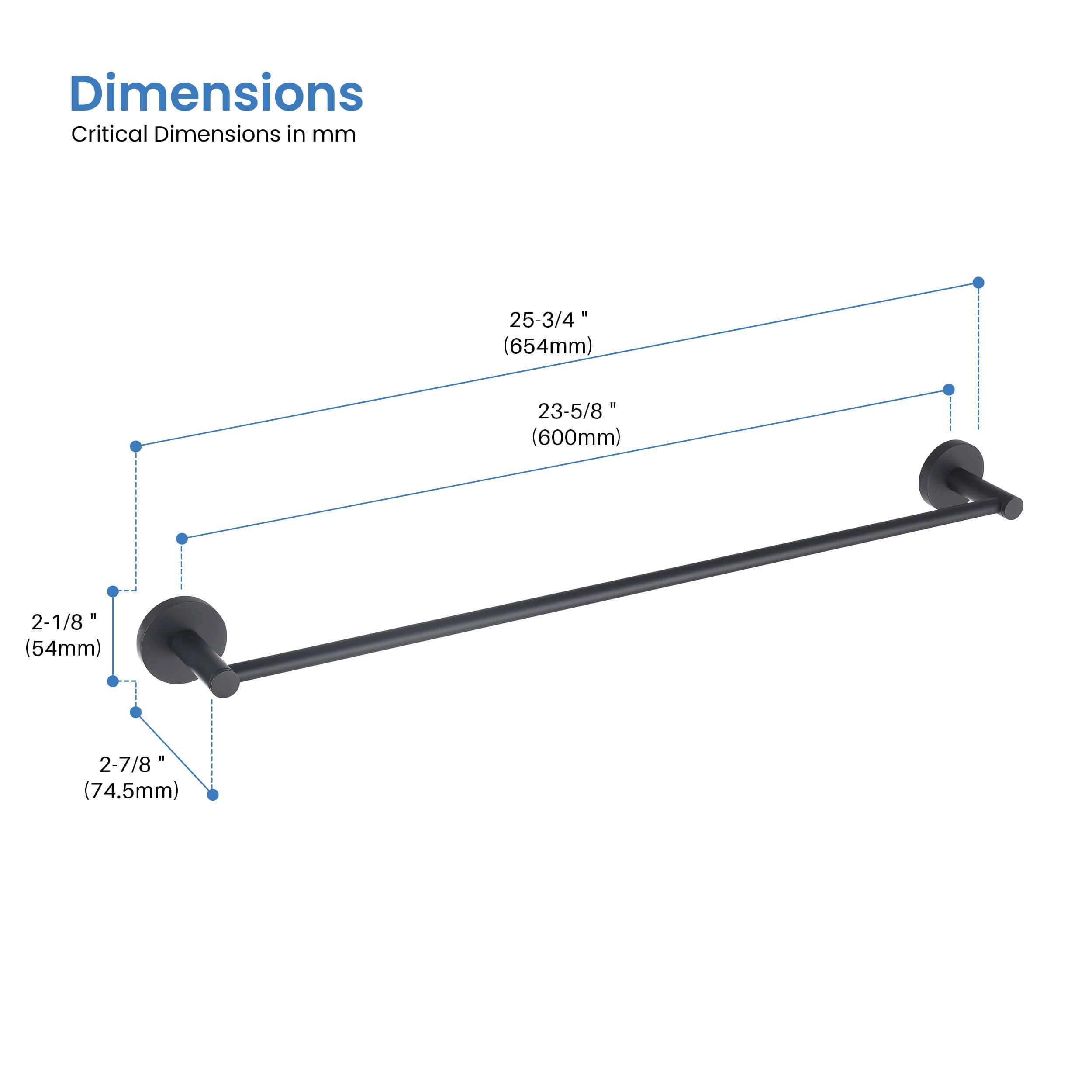 Halo 24 inch Bathroom Towel Bar - CBA-1404