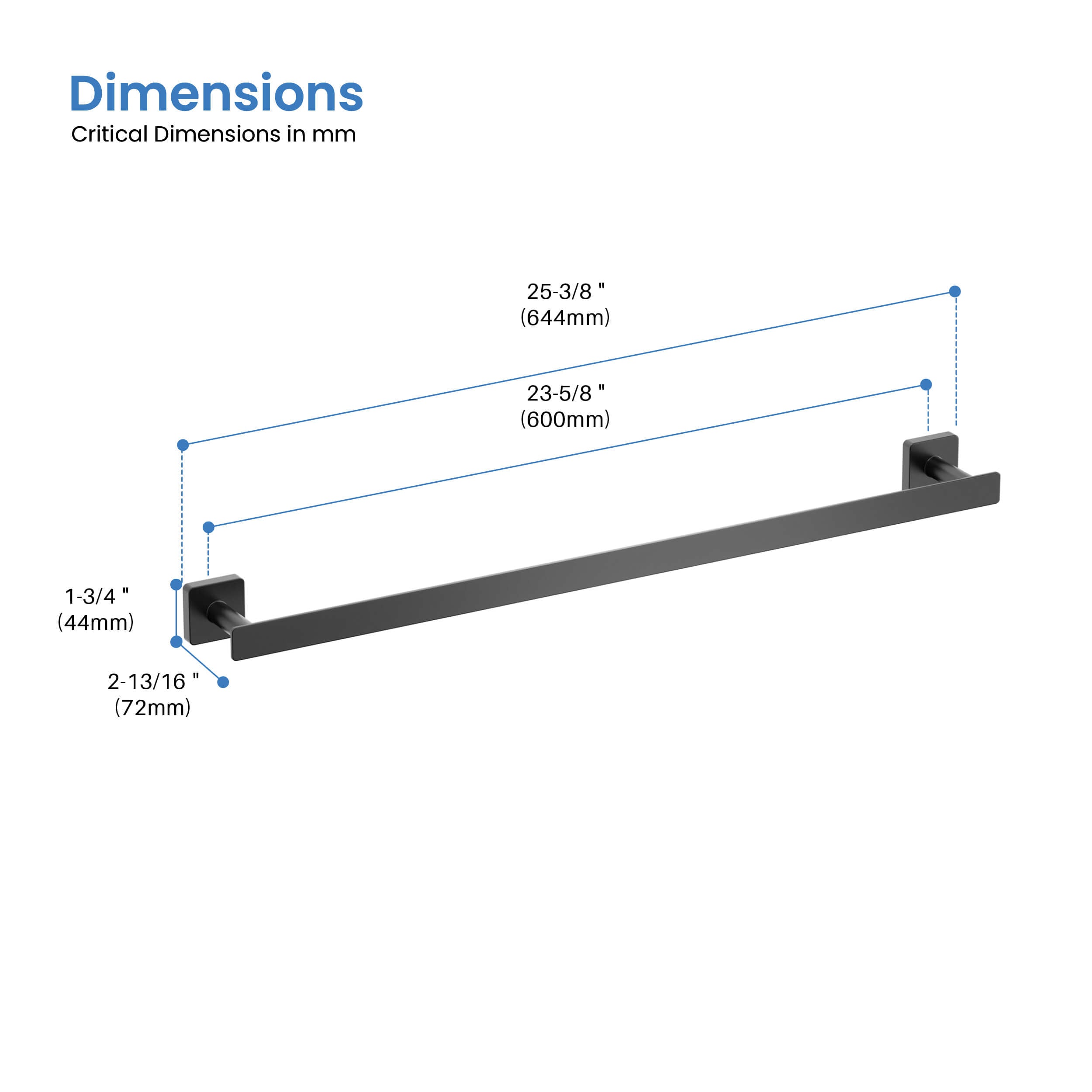 Fusion 24 inch Bathroom Towel Bar - CBA-1604