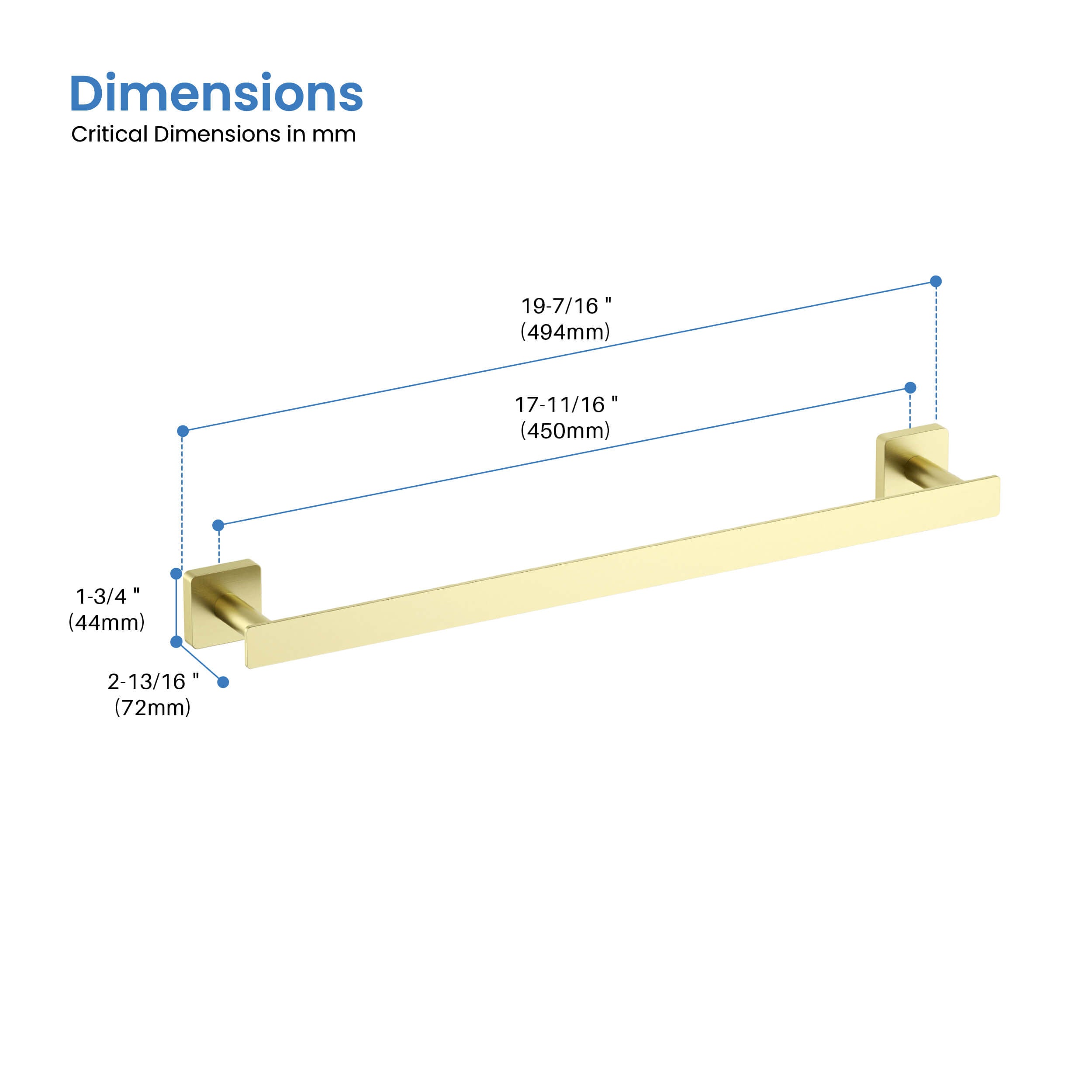 Fusion 18 inch Bathroom Towel Bar - CBA-1605