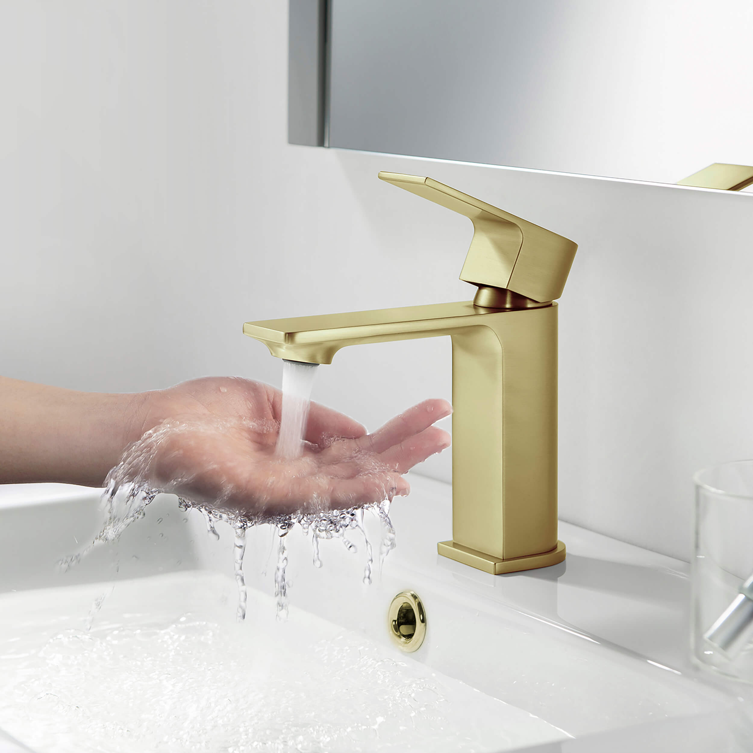 Aurora Single Handle Bathroom Vanity Sink Faucet with Pop Up Drain CBF-1001