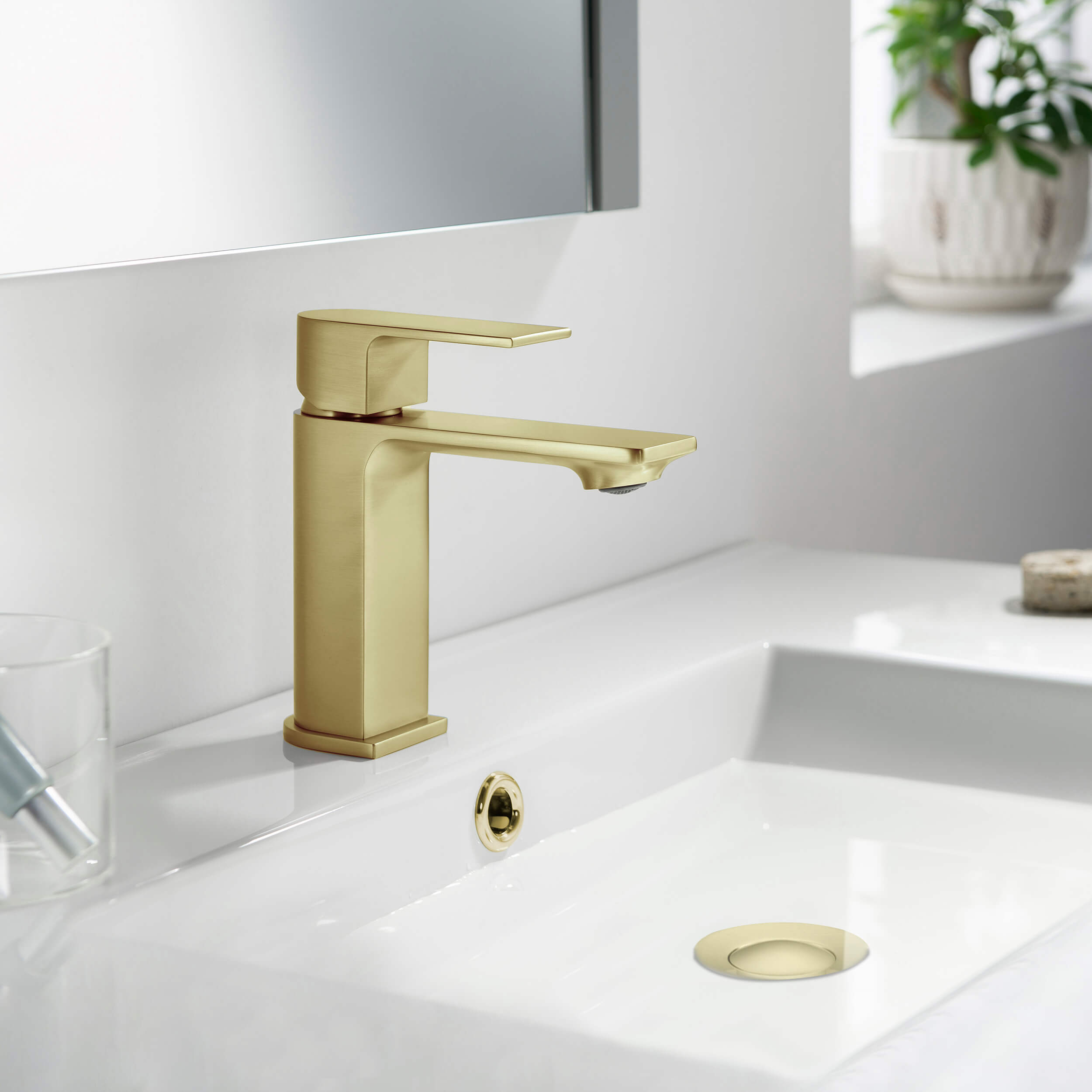 Aurora Single Handle Bathroom Vanity Sink Faucet with Pop Up Drain CBF-1001