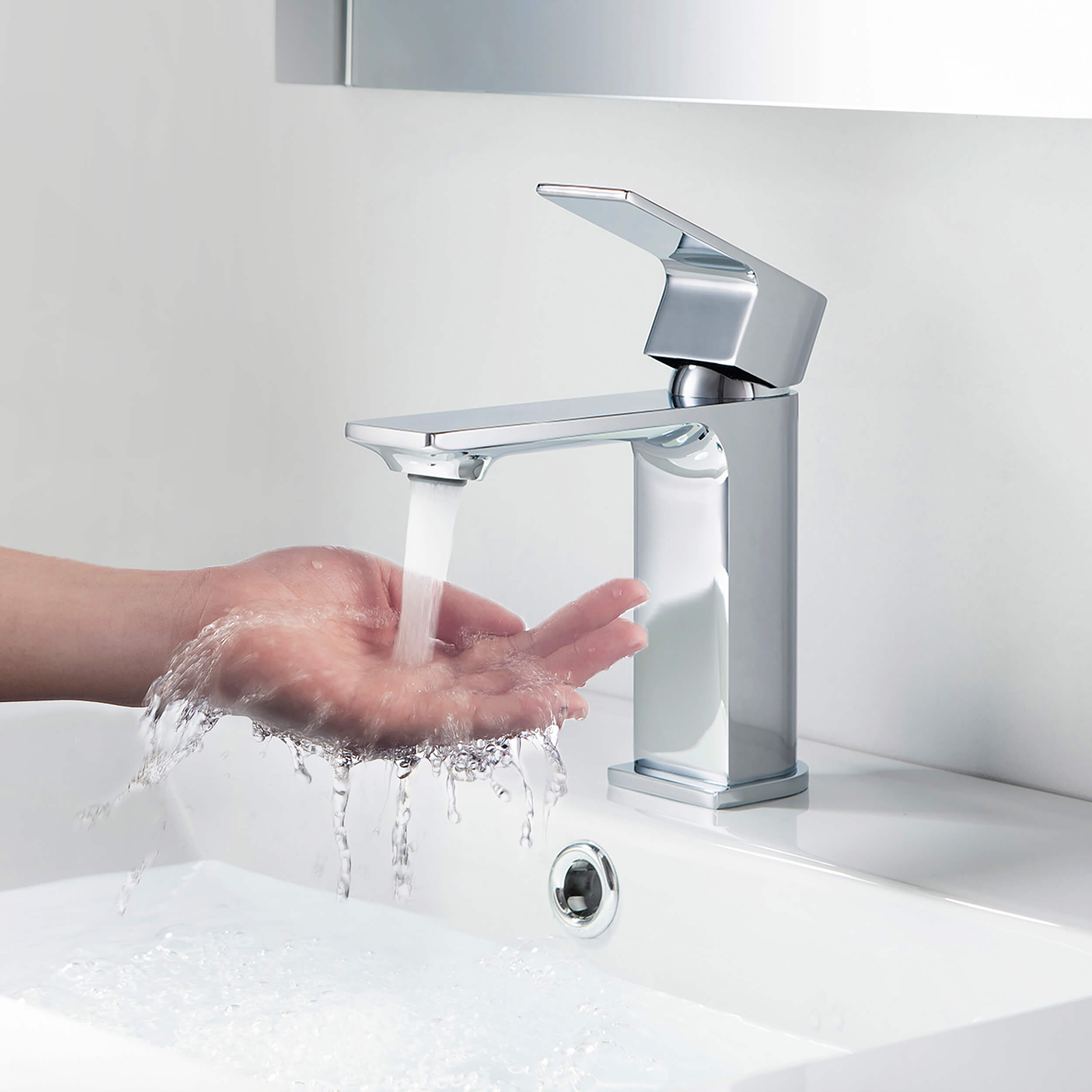 Aurora Single Handle Bathroom Vanity Sink Faucet with Pop Up Drain CBF-1001