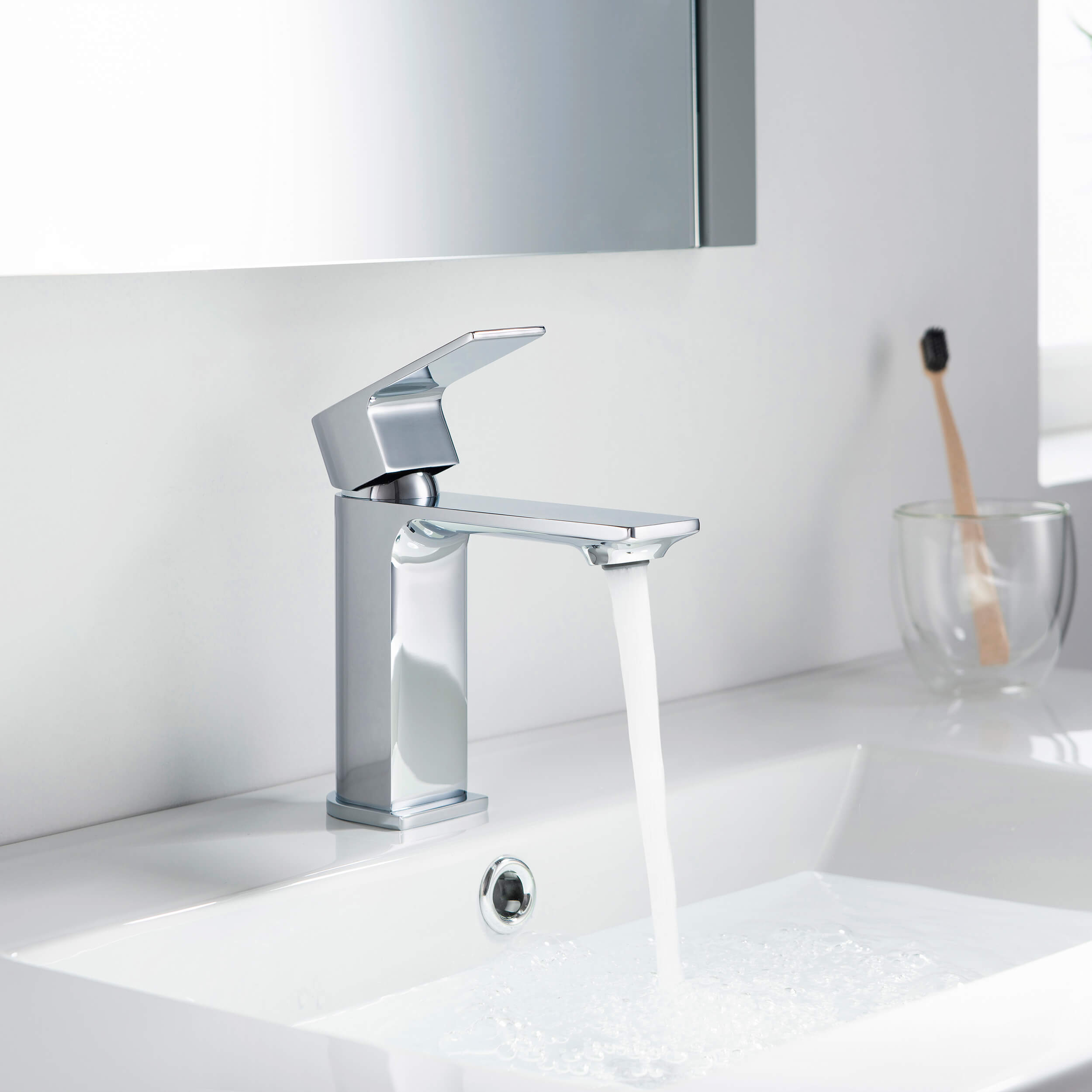 Aurora Single Handle Bathroom Vanity Sink Faucet with Pop Up Drain CBF-1001