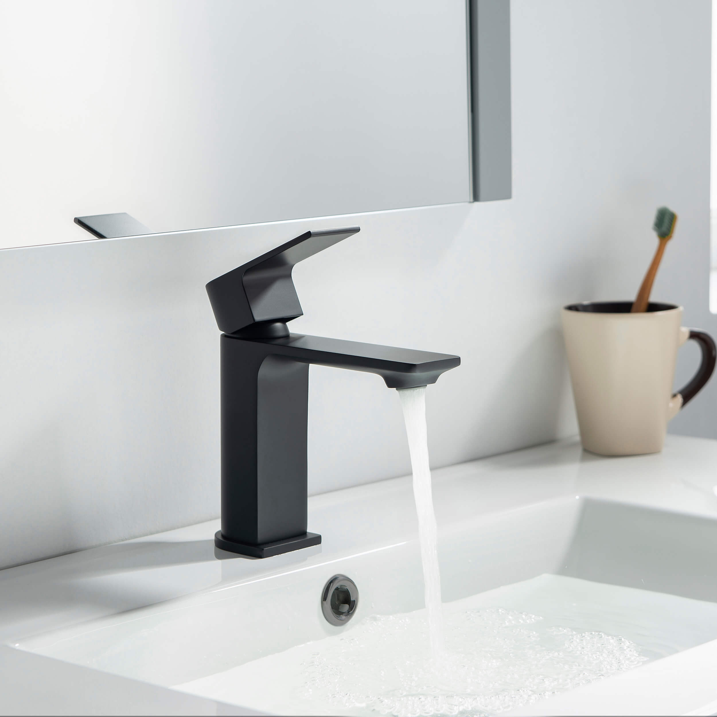 Aurora Single Handle Bathroom Vanity Sink Faucet with Pop Up Drain CBF-1001