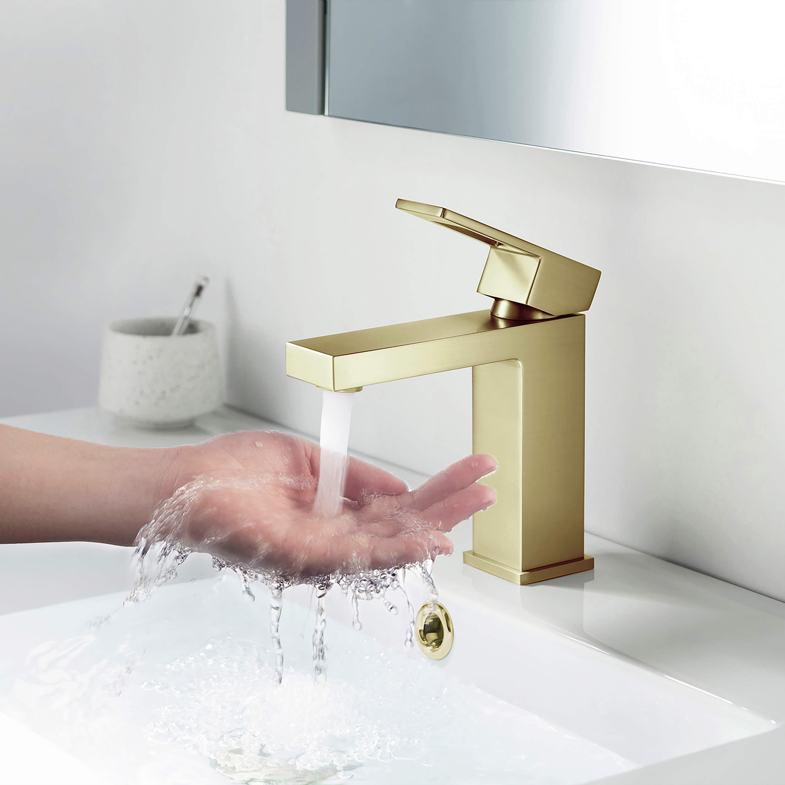 Quadra Single Handle Bathroom Vanity Sink Faucet with Pop Up Drain - CBF-1002