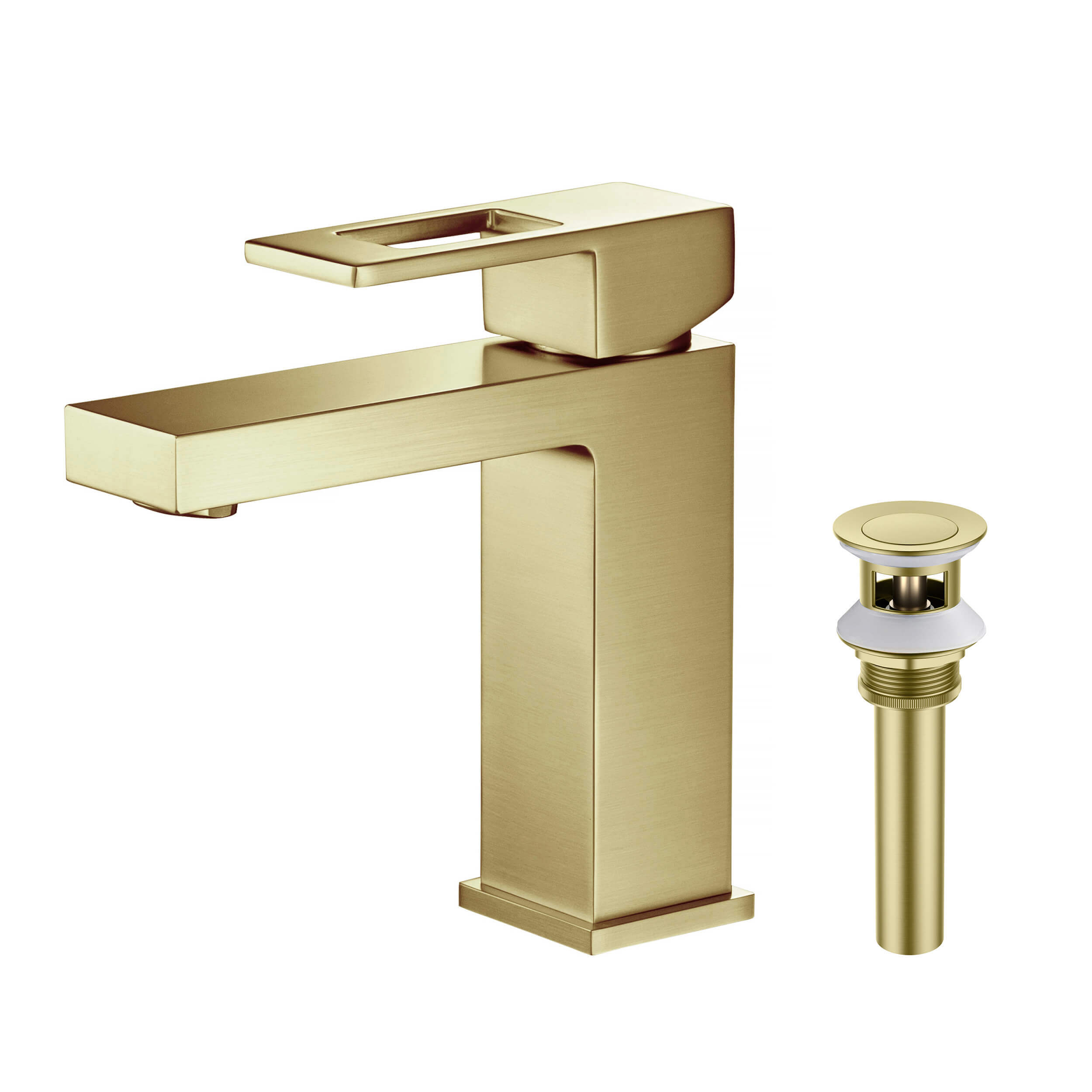 Quadra Single Handle Bathroom Vanity Sink Faucet with Pop Up Drain - CBF-1002