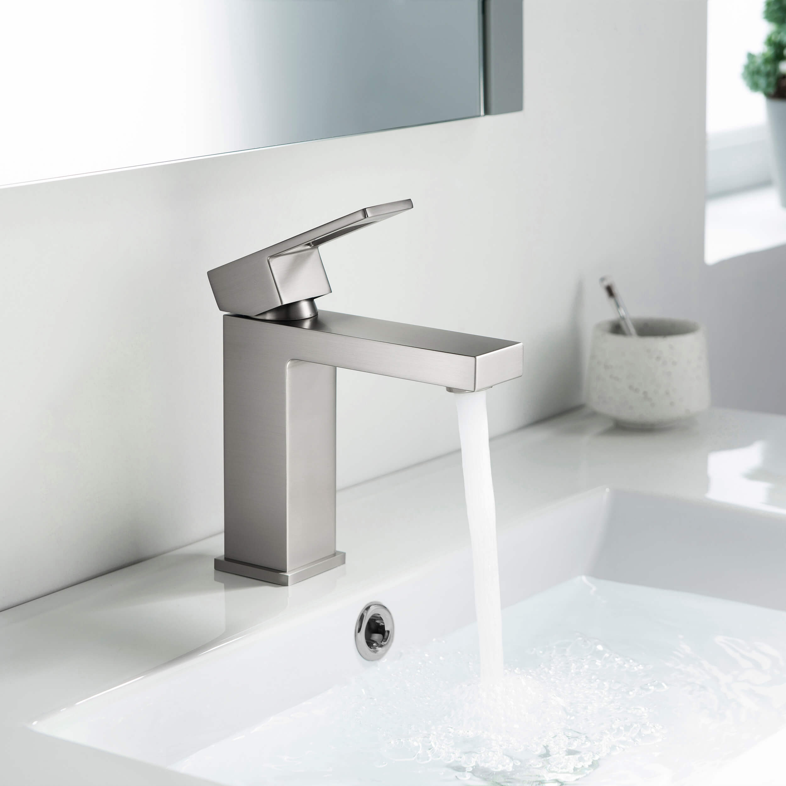 Quadra Single Handle Bathroom Vanity Sink Faucet with Pop Up Drain - CBF-1002