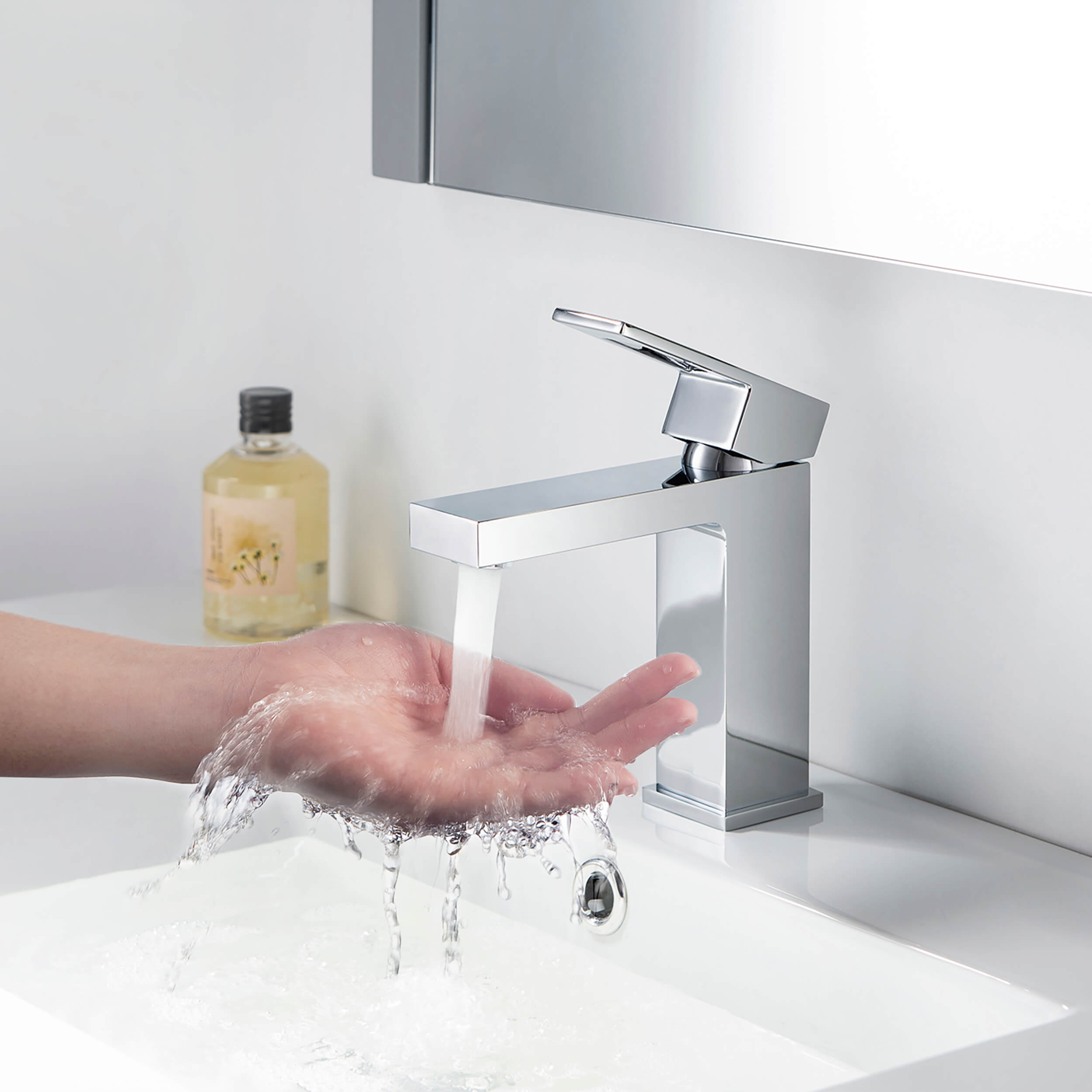 Quadra Single Handle Bathroom Vanity Sink Faucet with Pop Up Drain - CBF-1002