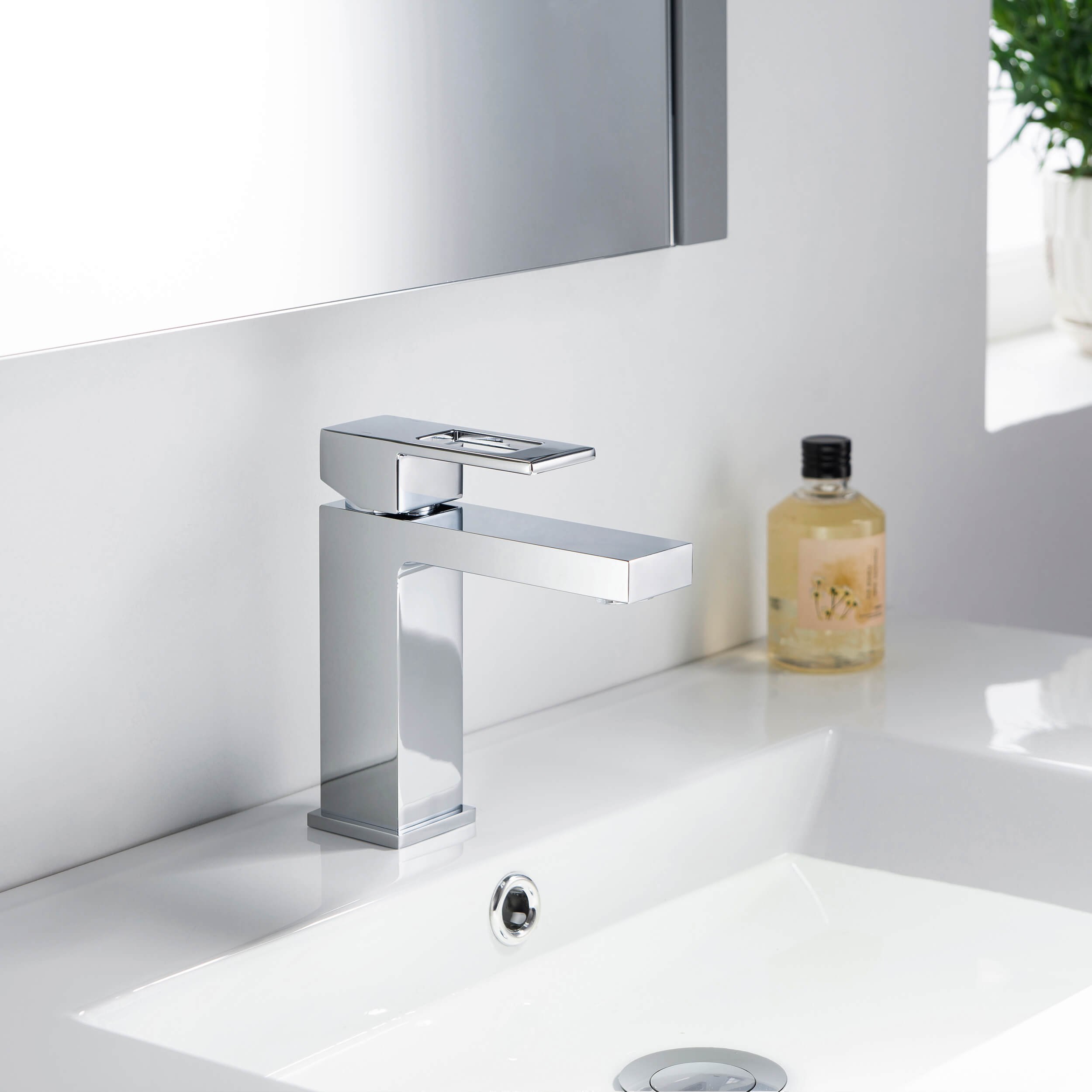 Quadra Single Handle Bathroom Vanity Sink Faucet with Pop Up Drain - CBF-1002