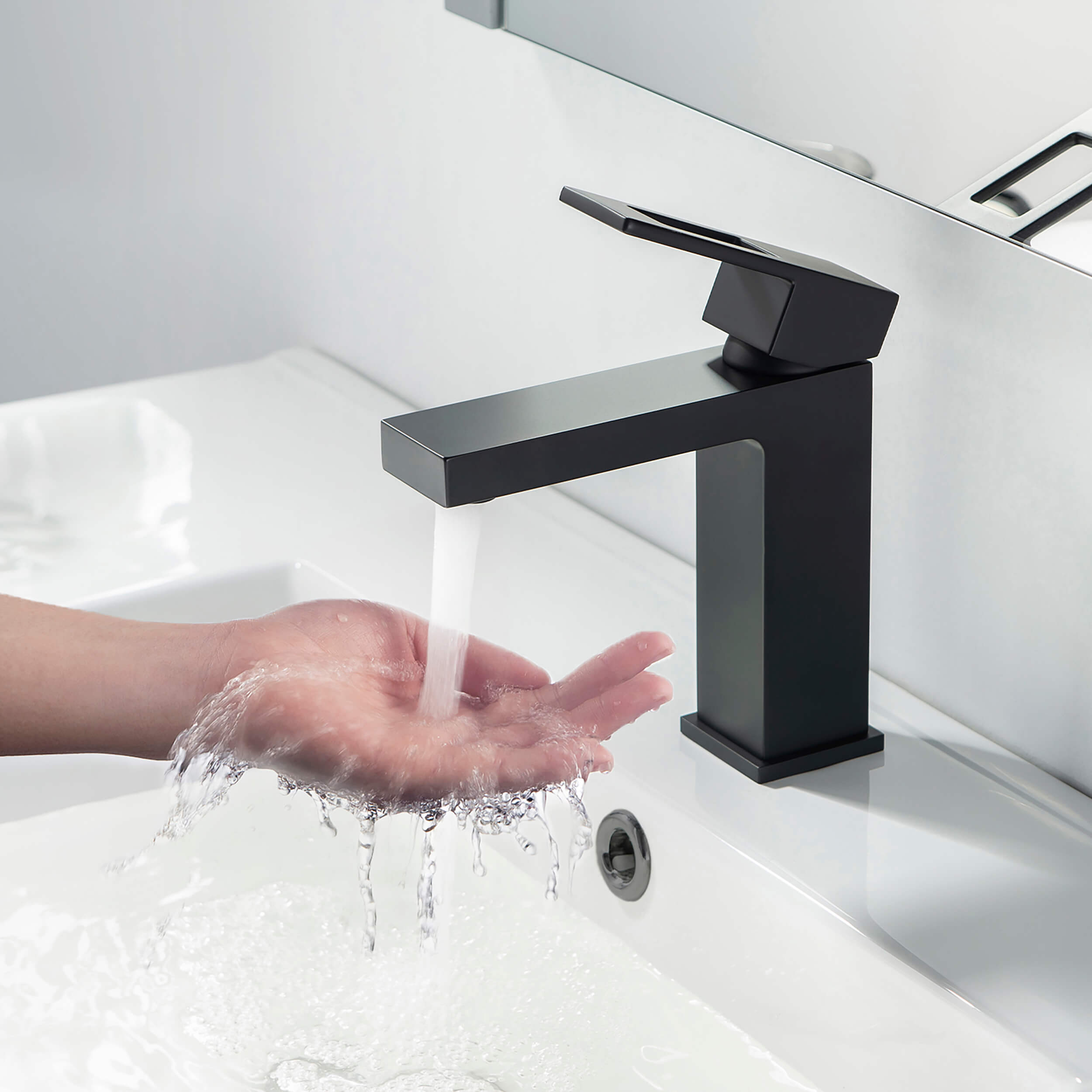 Quadra Single Handle Bathroom Vanity Sink Faucet with Pop Up Drain - CBF-1002