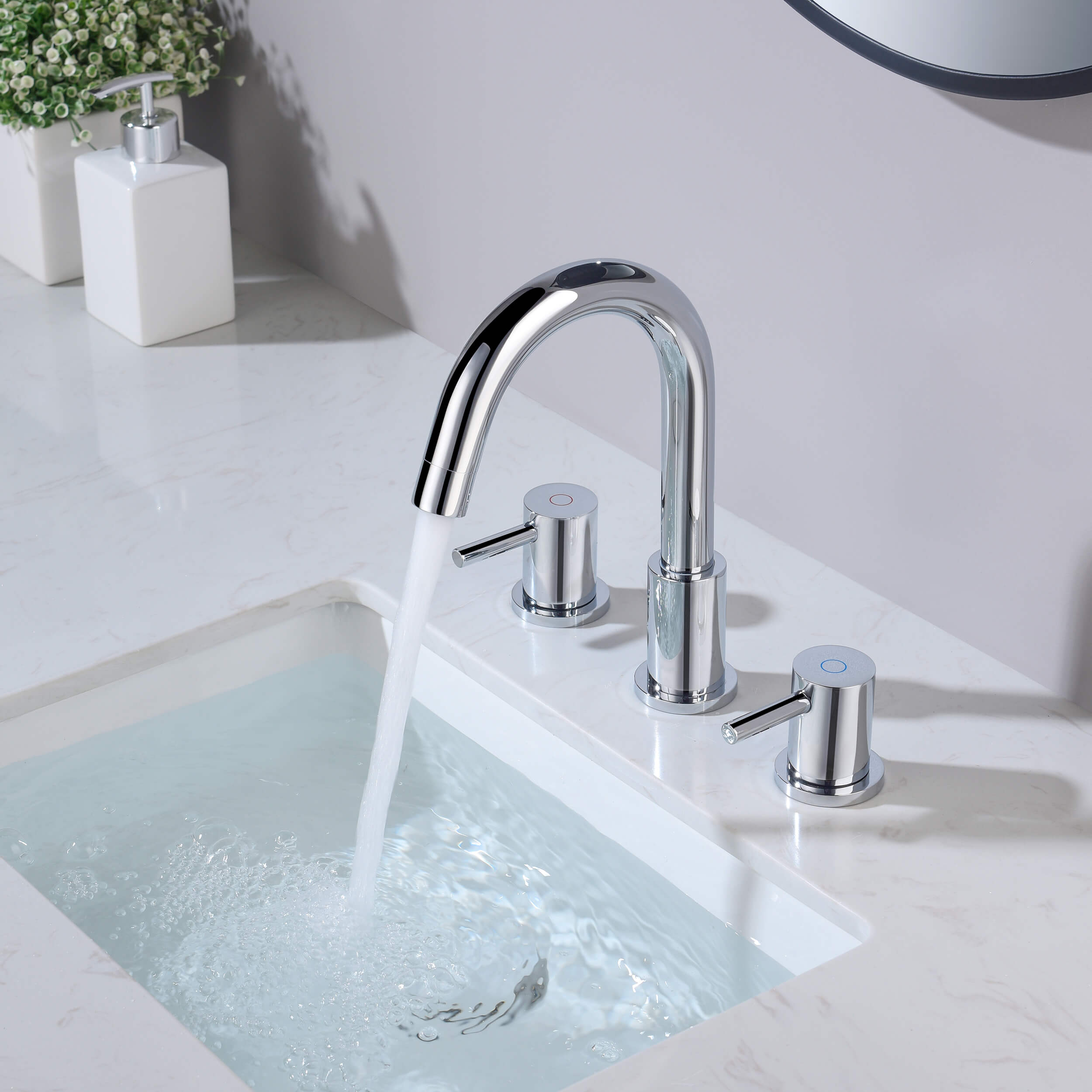 Halo 8" Widespread Bathroom Sink Faucet with Drain Assembly - CBF-1016