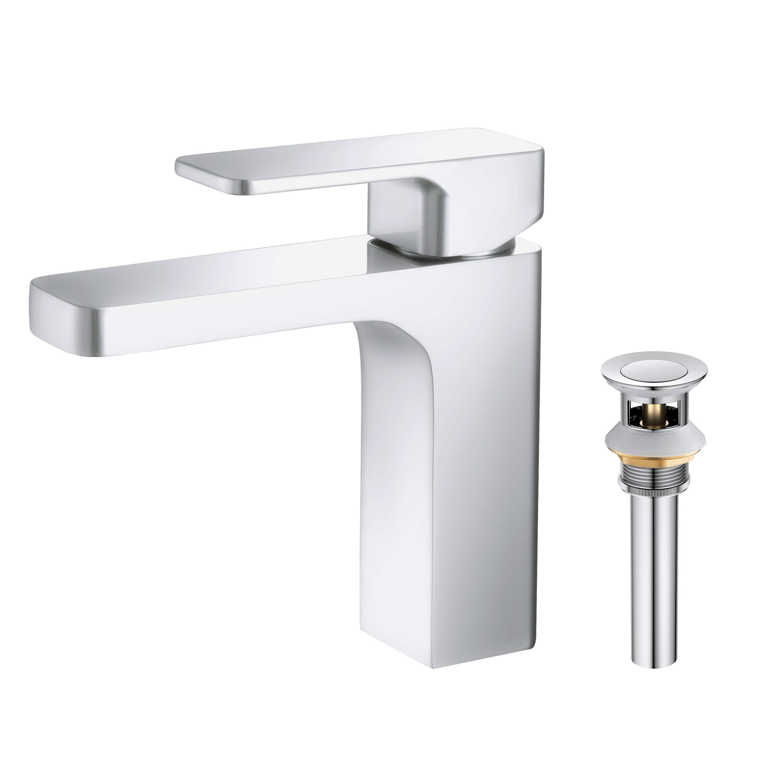 Fusion Single Handle Bathroom Vanity Sink Faucet with Pop Up Drain - CBF-1017