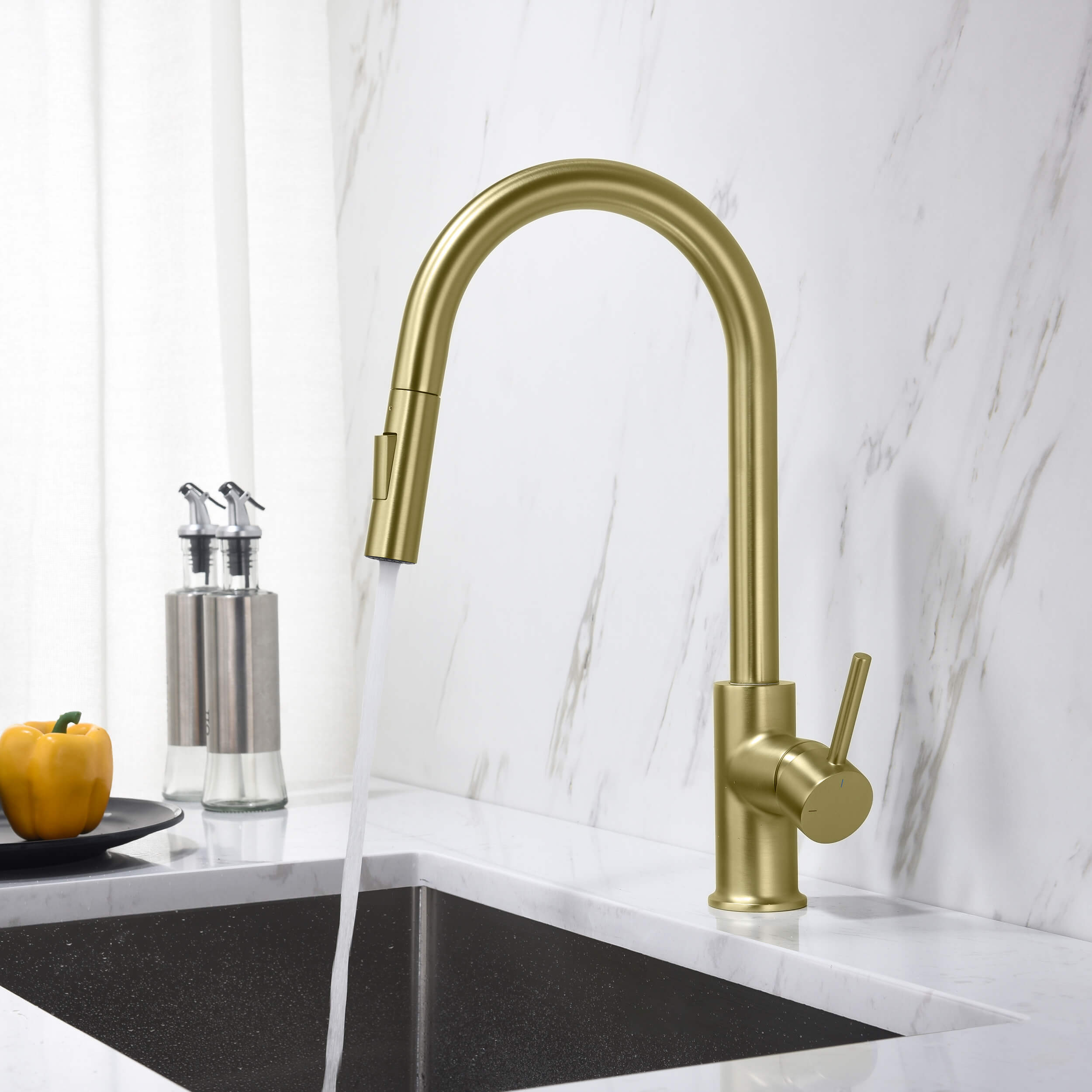 Halo Single Handle Pull Down Kitchen Faucet - CKF-2013