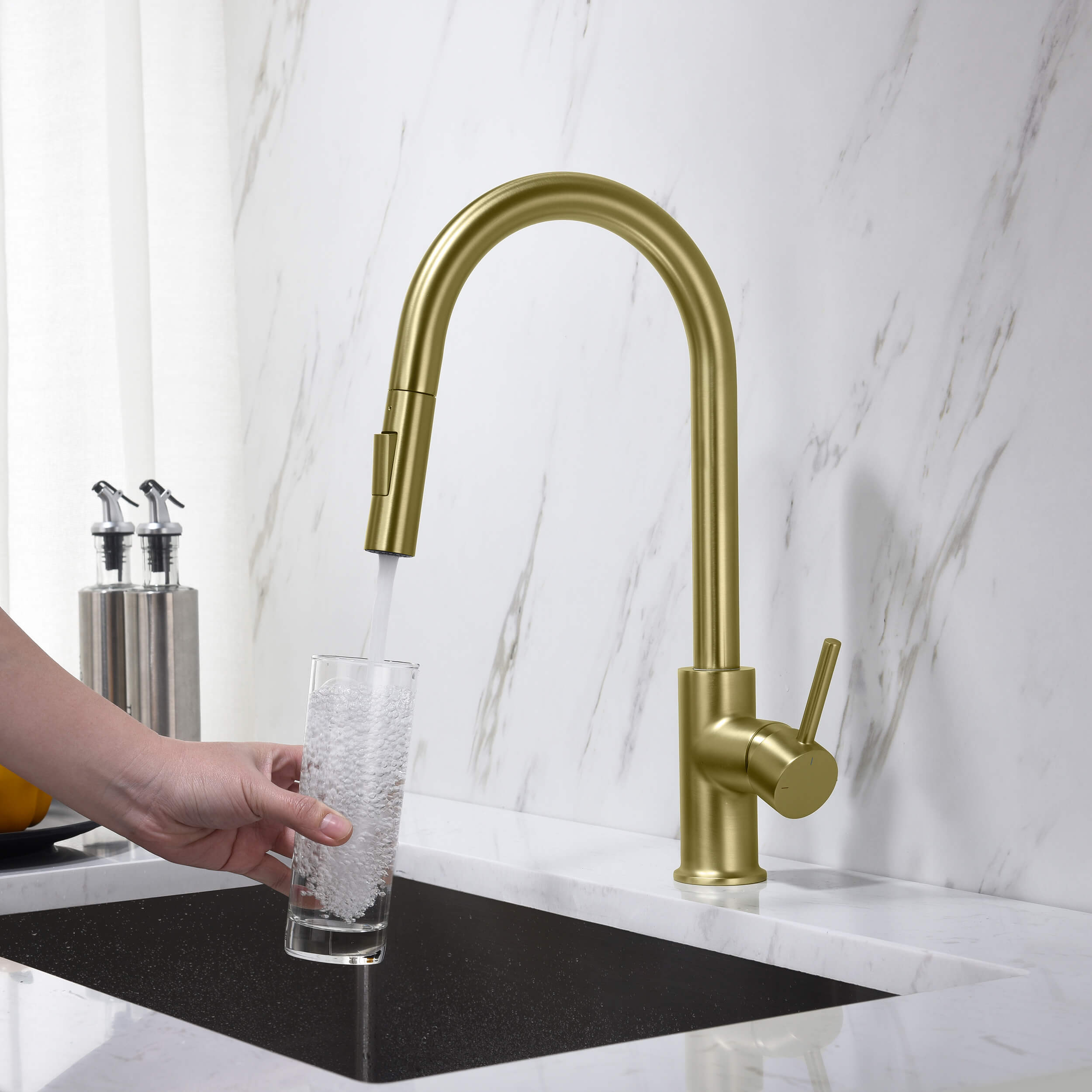 Halo Single Handle Pull Down Kitchen Faucet - CKF-2013