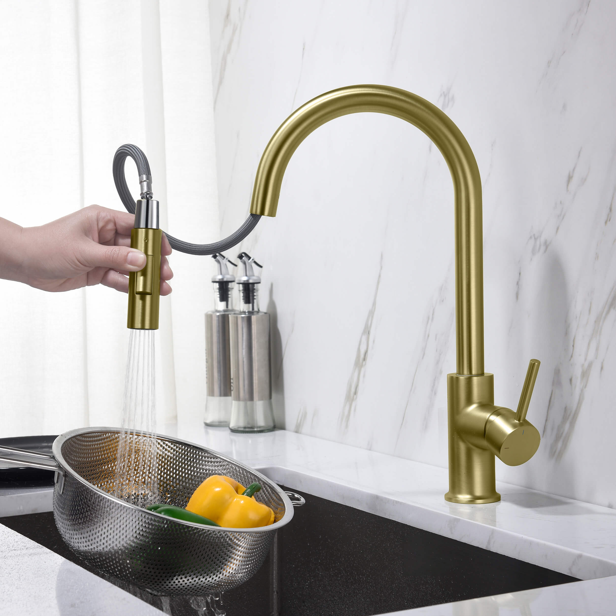 Halo Single Handle Pull Down Kitchen Faucet - CKF-2013