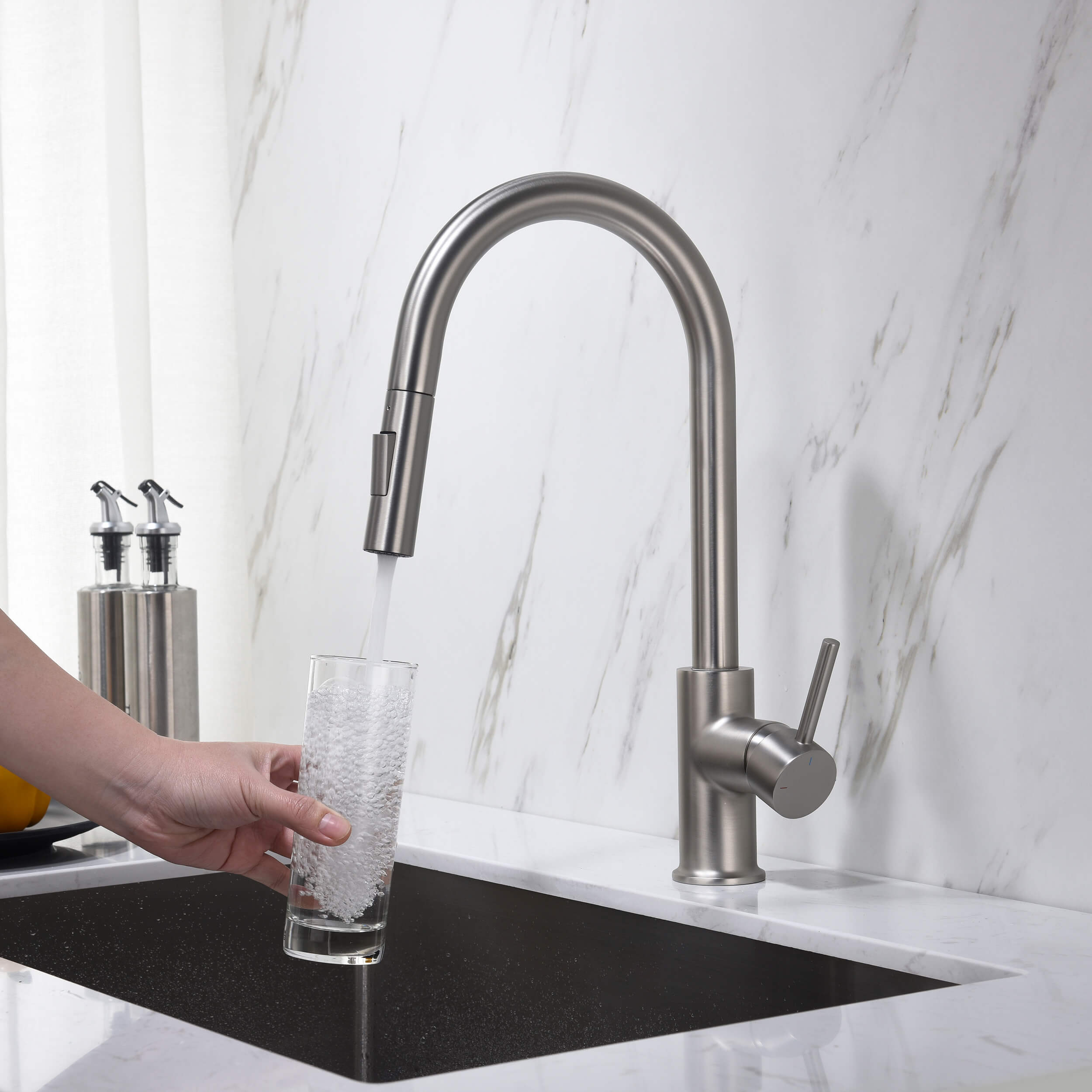 Halo Single Handle Pull Down Kitchen Faucet - CKF-2013