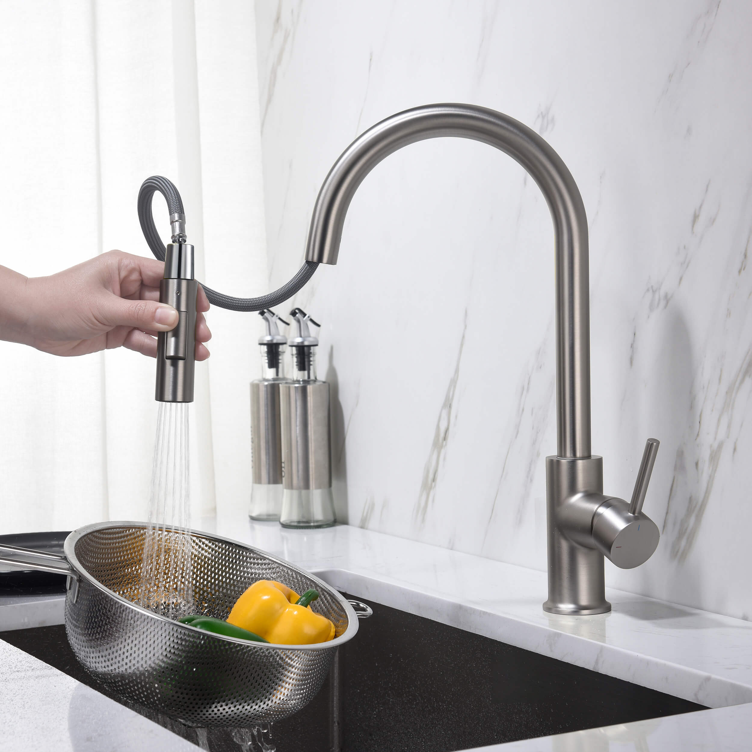 Halo Single Handle Pull Down Kitchen Faucet - CKF-2013