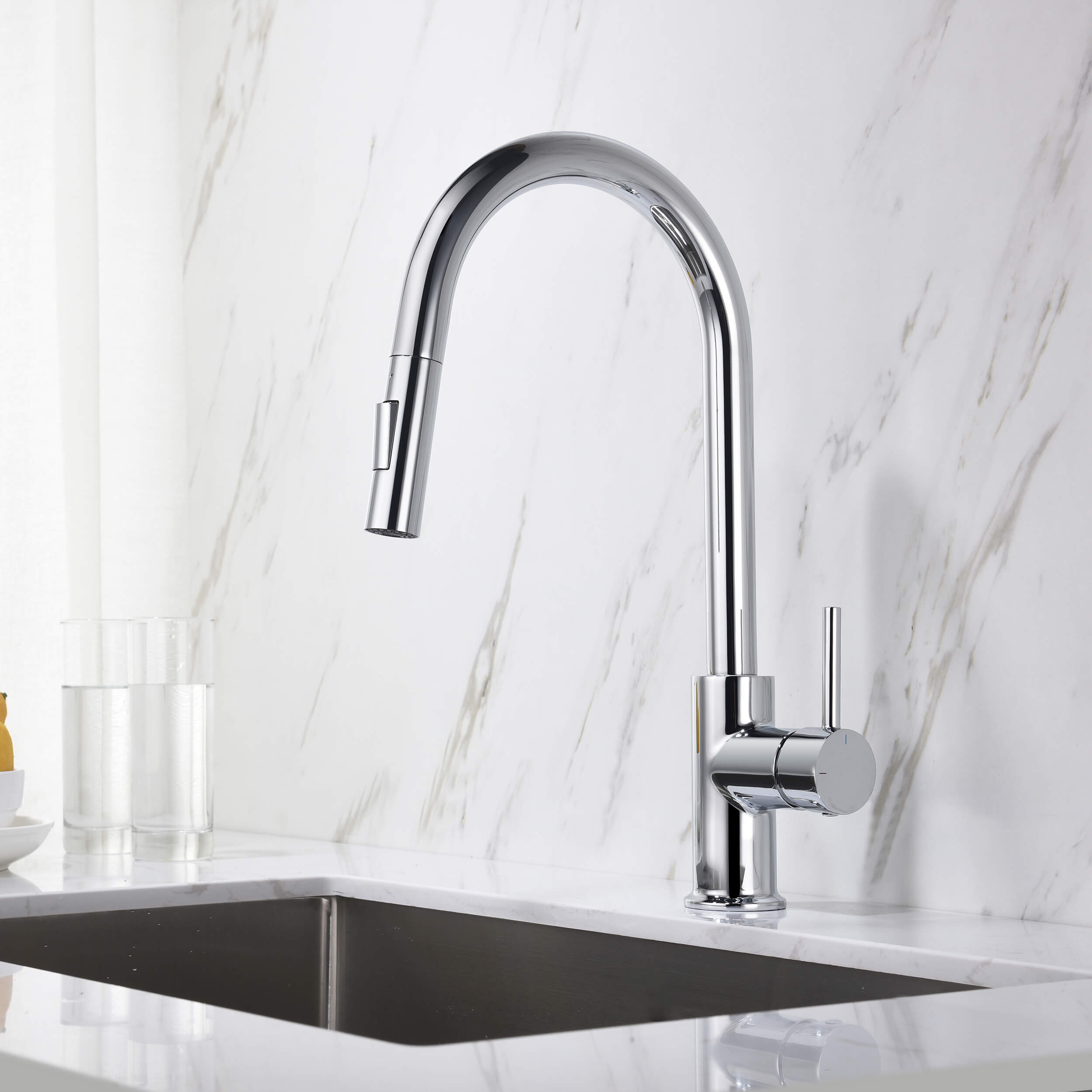 Halo Single Handle Pull Down Kitchen Faucet - CKF-2013