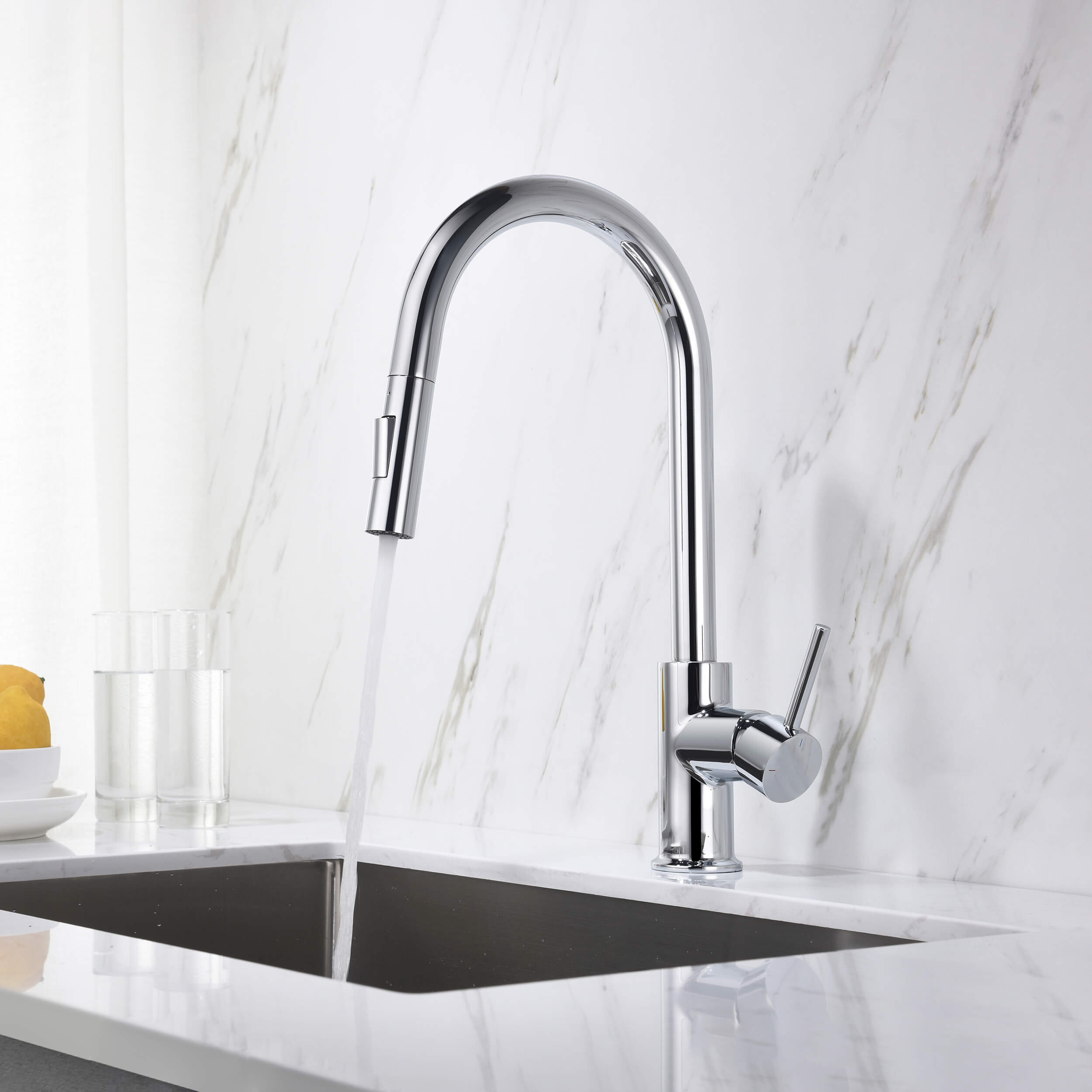 Halo Single Handle Pull Down Kitchen Faucet - CKF-2013