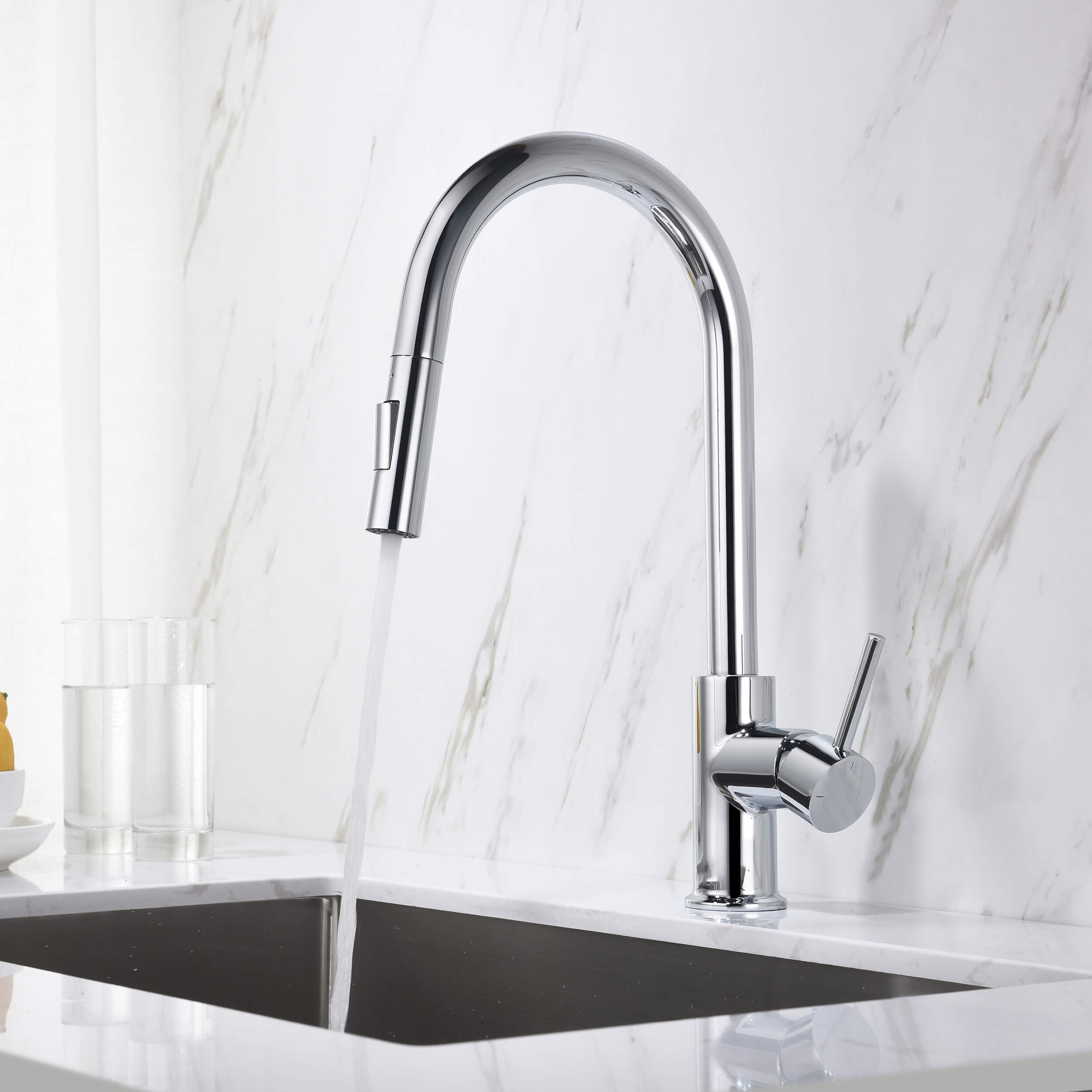 Halo Single Handle Pull Down Kitchen Faucet - CKF-2013