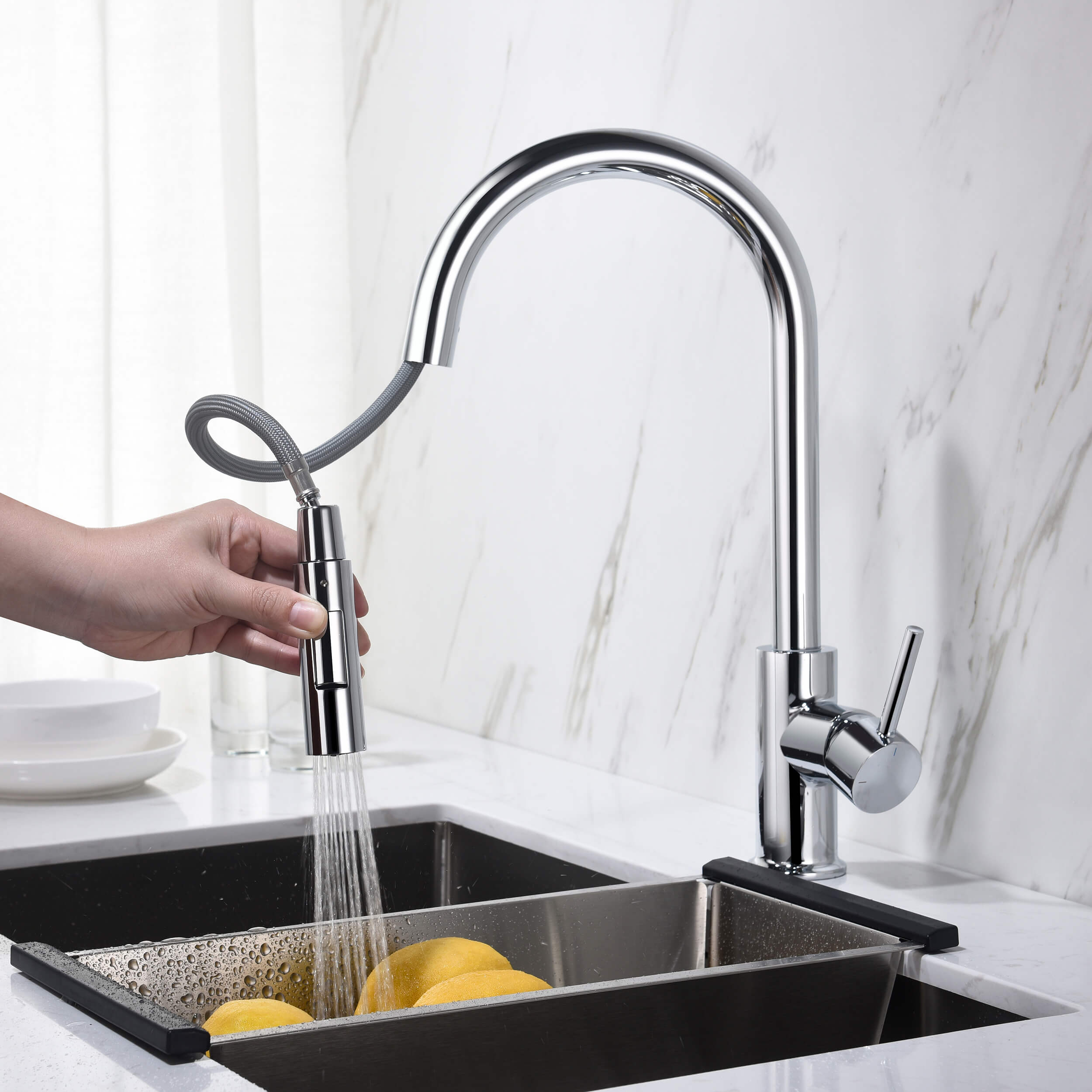 Halo Single Handle Pull Down Kitchen Faucet - CKF-2013