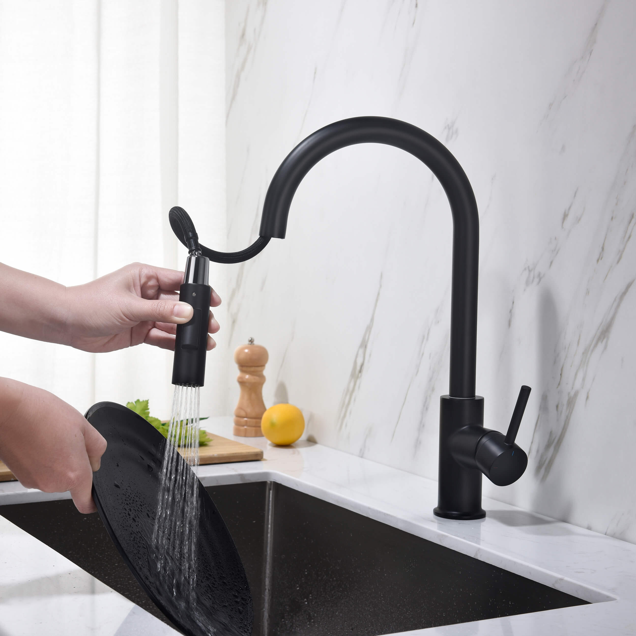 Halo Single Handle Pull Down Kitchen Faucet - CKF-2013