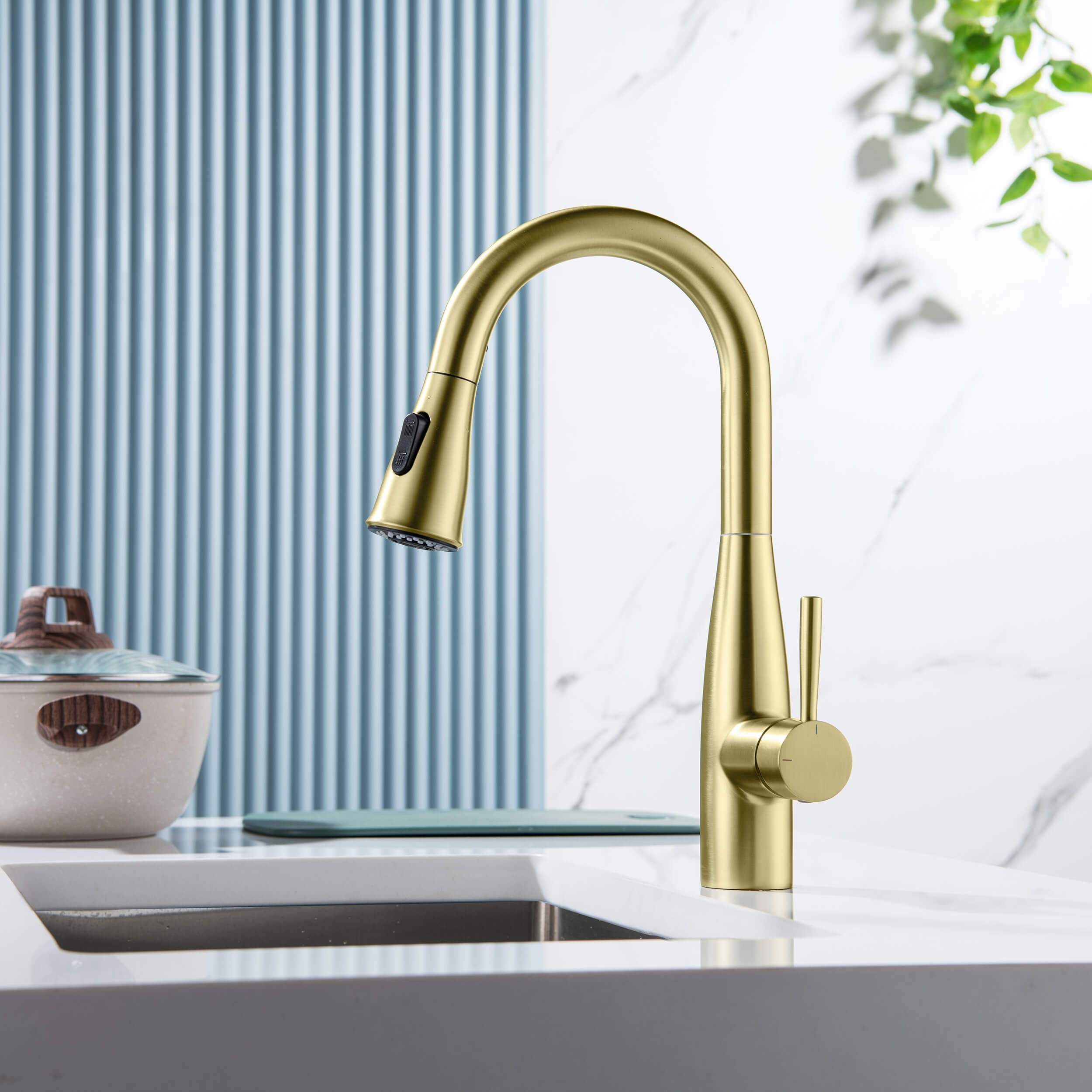 Plano Single Handle Pull Down Kitchen & Bar Sink Faucet - CKF-2015