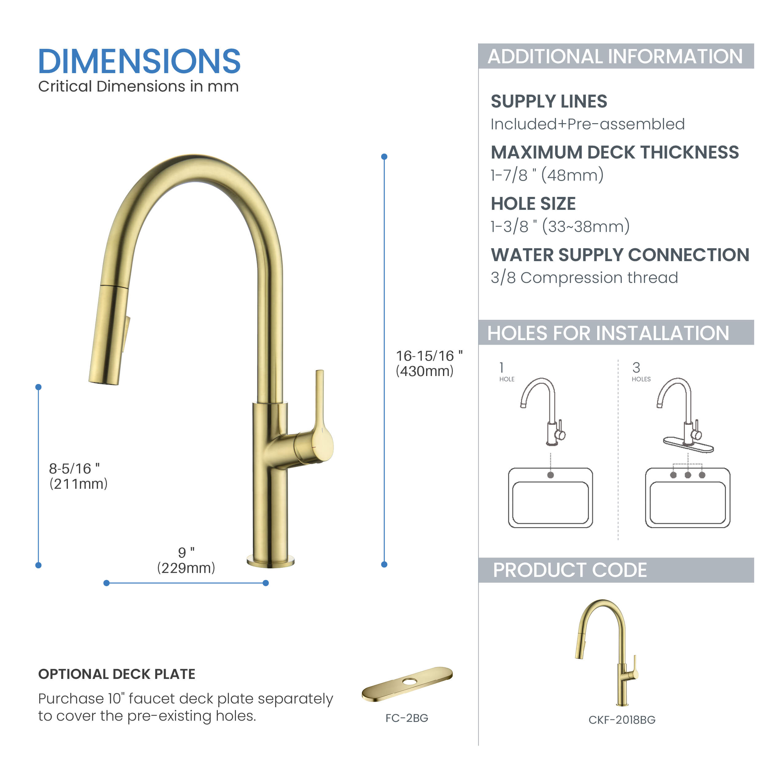 Neo Single Handle Pull Down Kitchen Sink Faucet - CKF-2018